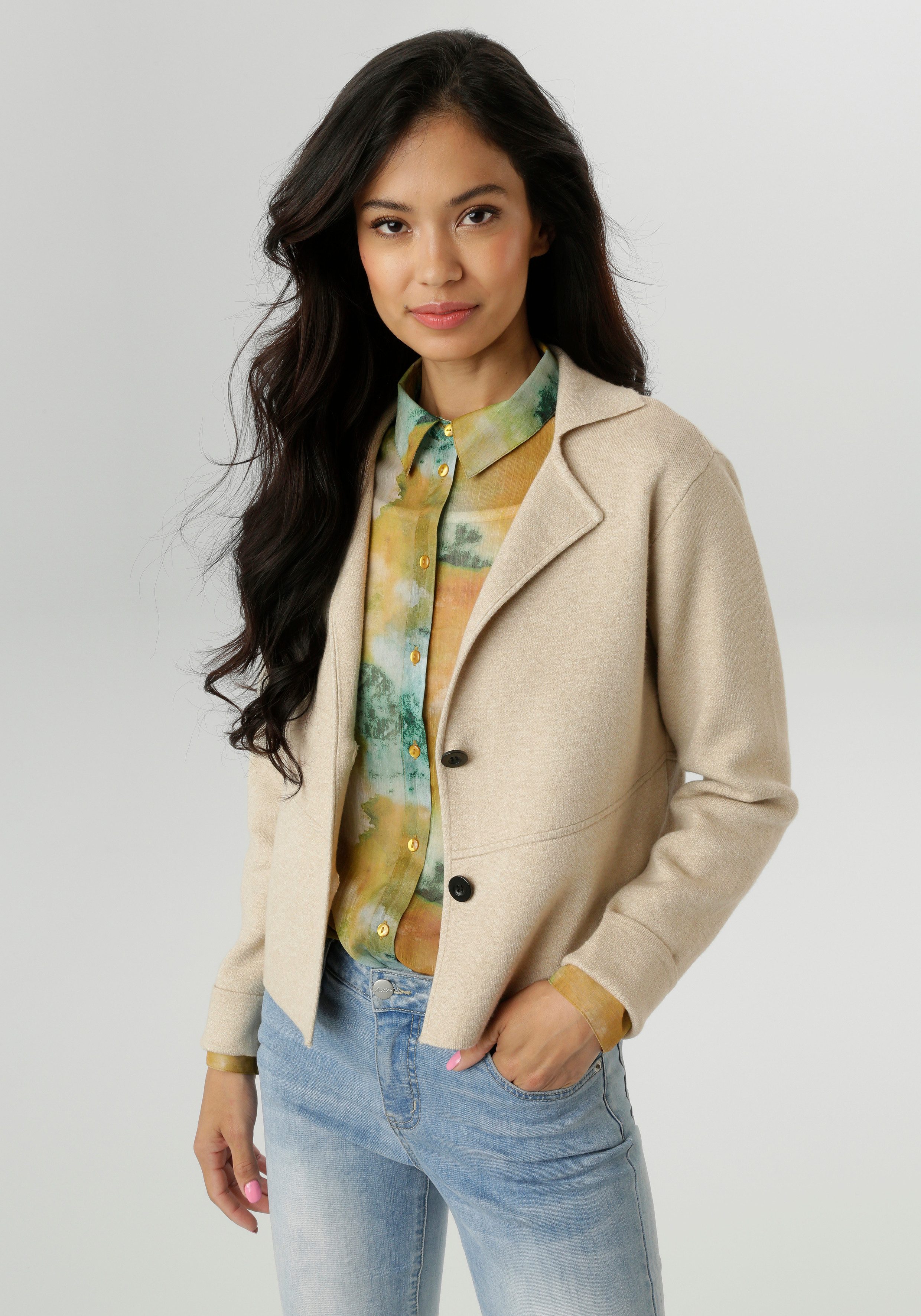 Aniston SELECTED Kurzblazer mit dekorativer Teilungsnaht günstig online kaufen