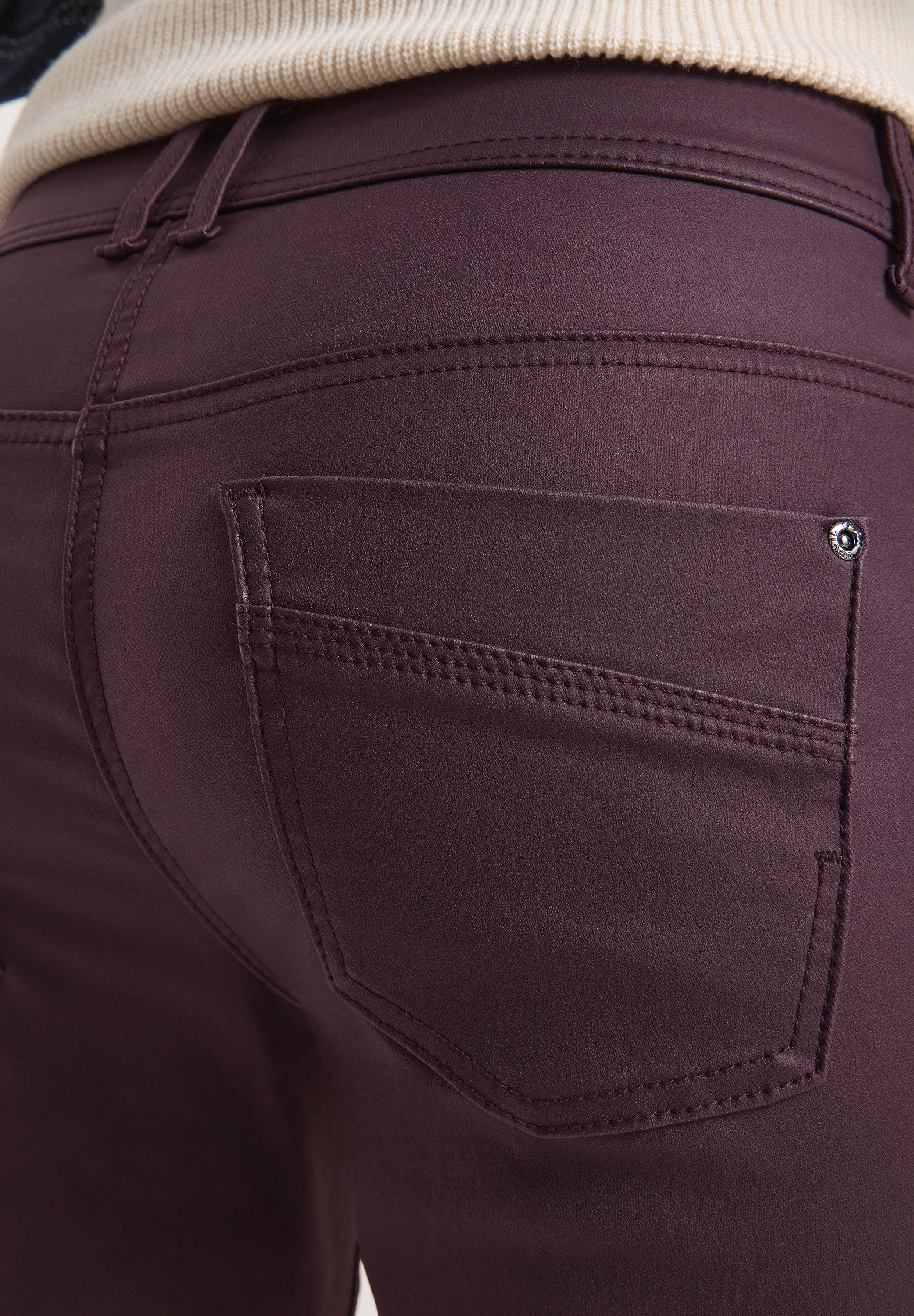 CECIL 5-Pocket-Hose Style Toronto im Leder-Look, mit leicht glänzender Beschichtung
