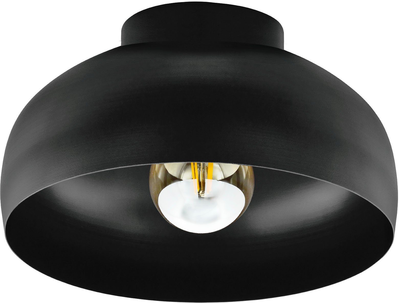 EGLO Deckenleuchte MOGANO 2, Leuchtmittel wechselbar, ohne Leuchtmittel,  Deckenleuchte in schwarz aus Stahl - exkl. E27 - 1X40W