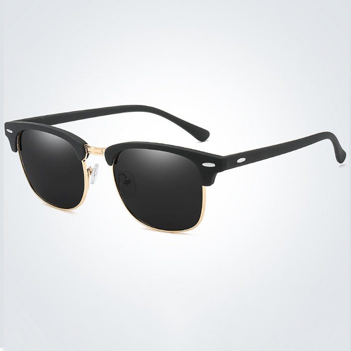 Leway Sonnenbrille Sonnenbrille Damen polarisiert Herren Retrobrille Halbrand für Reisen Autofahren und Angeln Meer