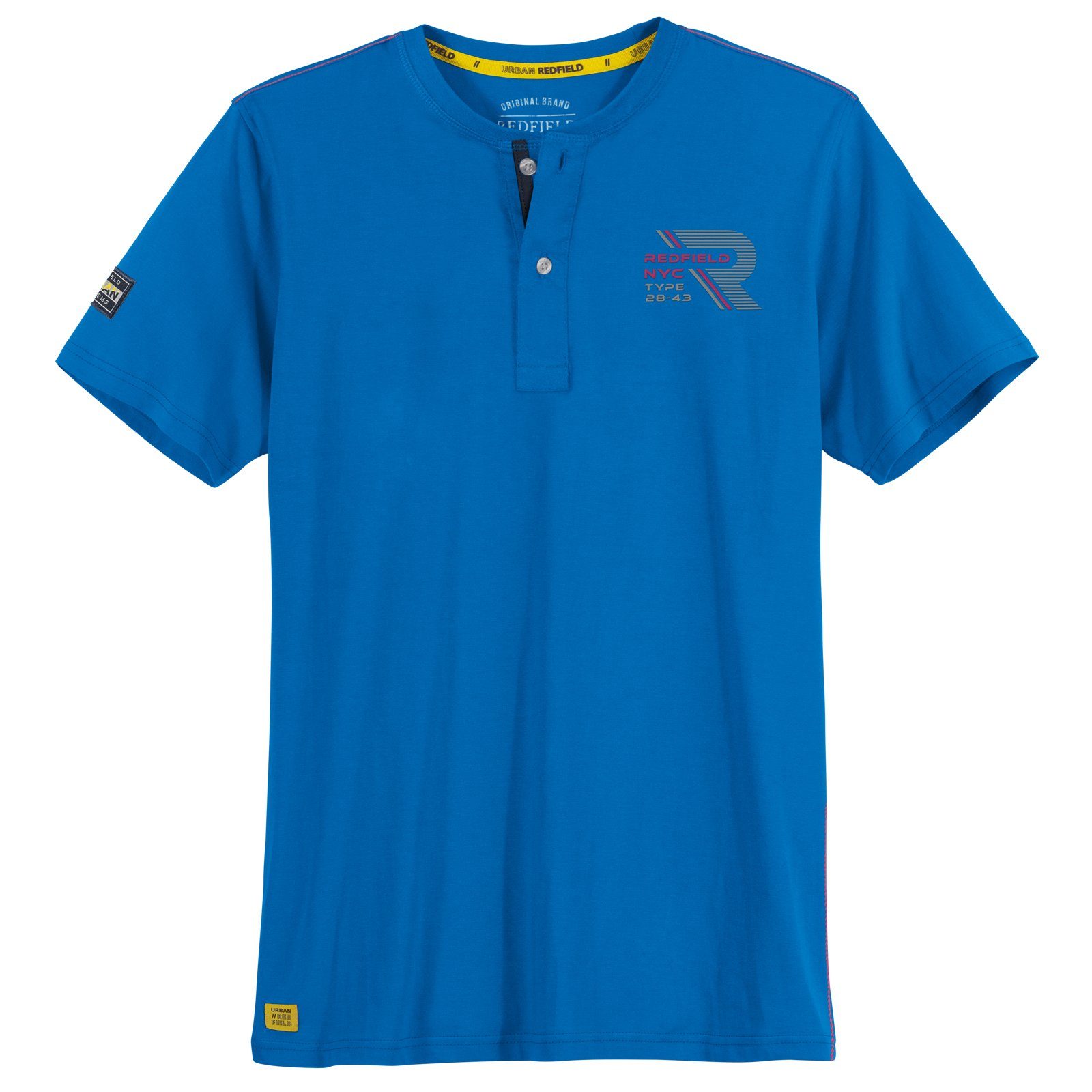 redfield Print-Shirt Große Größen Herren Serafino T-Shirt royalblau sportiv Redfield
