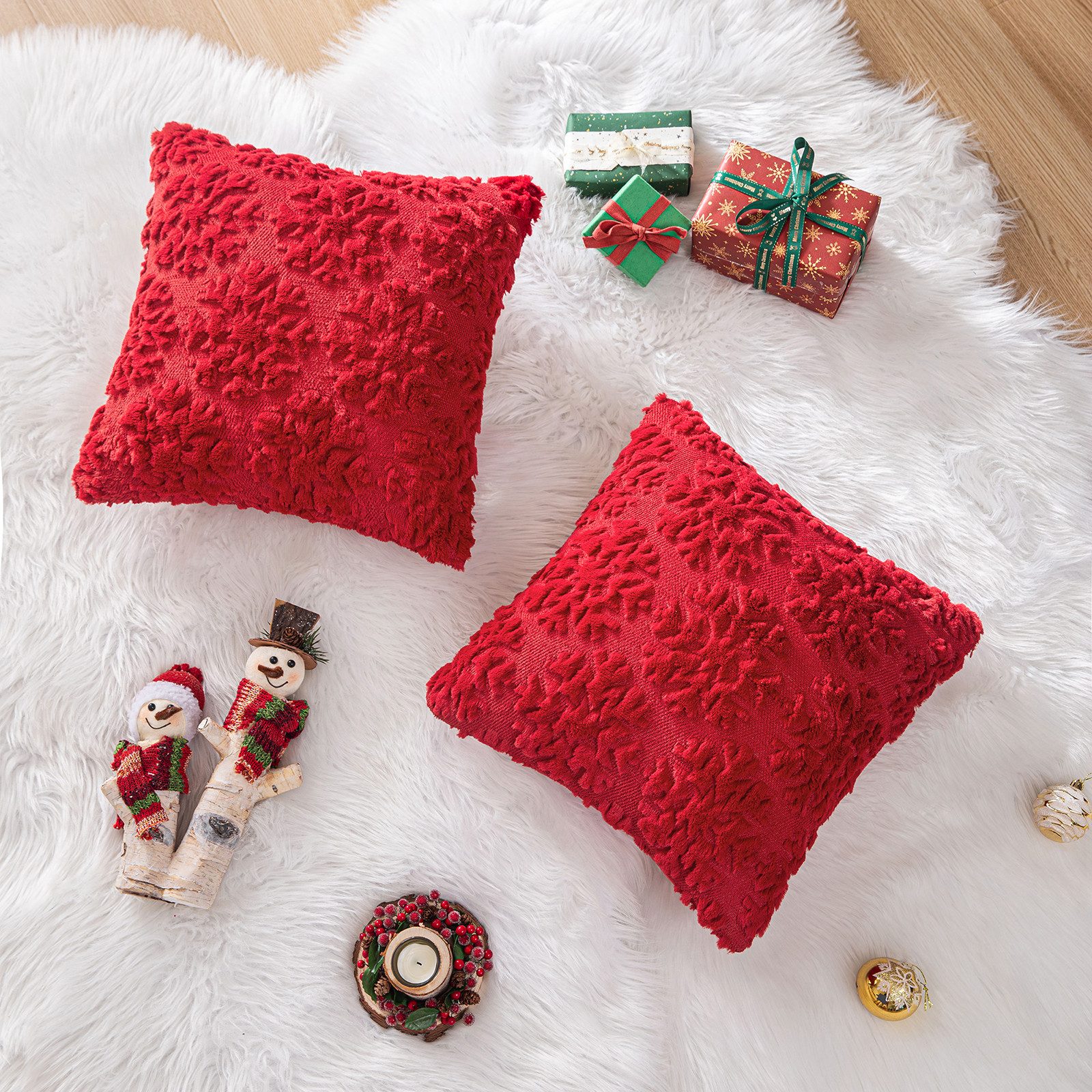 Qelus Kissenbezüge Kissenbezug Weihnachtsbaum Bestickt Zottelig günstig online kaufen