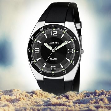 CALYPSO WATCHES Quarzuhr Calypso Herren Uhr K5753/3 Kunststoffband, Herren Armbanduhr rund, Kunststoff, PUarmband schwarz, Sport