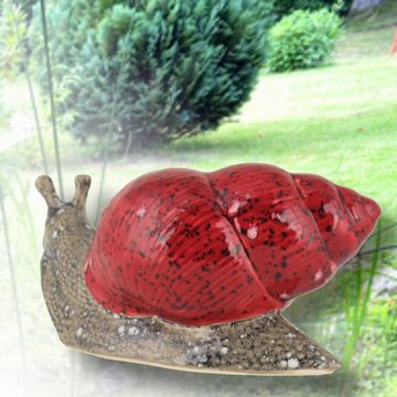 Tangoo Gartenfigur Tangoo Keramik Schnecke mit rotem Haus ca 27cm L, (Stück)
