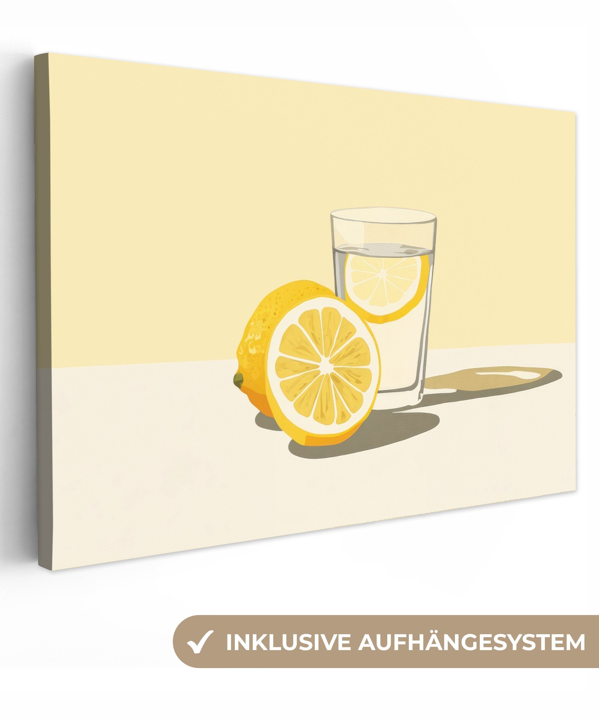 OneMillionCanvasses® Leinwandbild Glas - Zitronenscheiben - günstig online kaufen