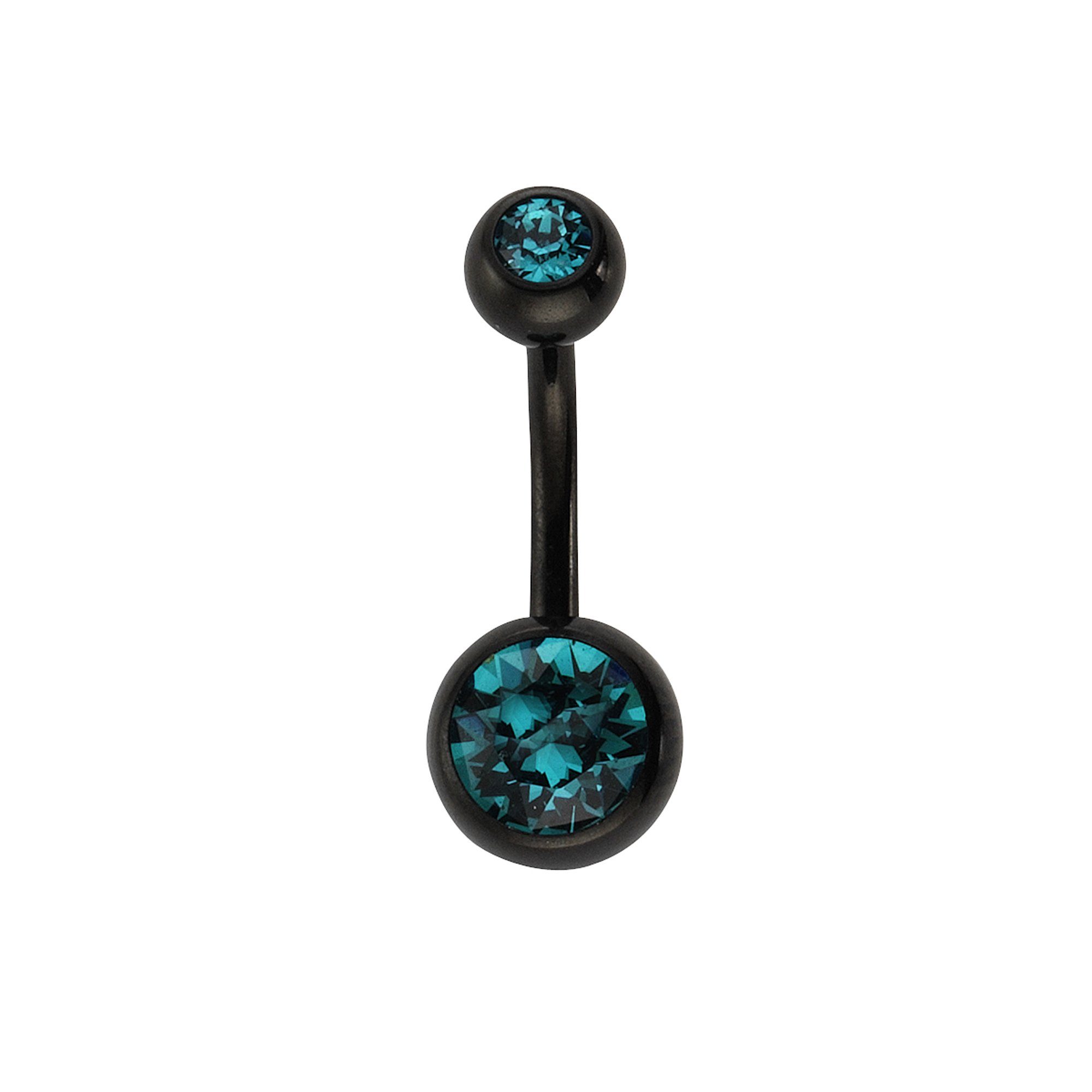 Zeeme Bauchnabelpiercing 316L Chirurgenstahl schwarz Kristall blau günstig online kaufen