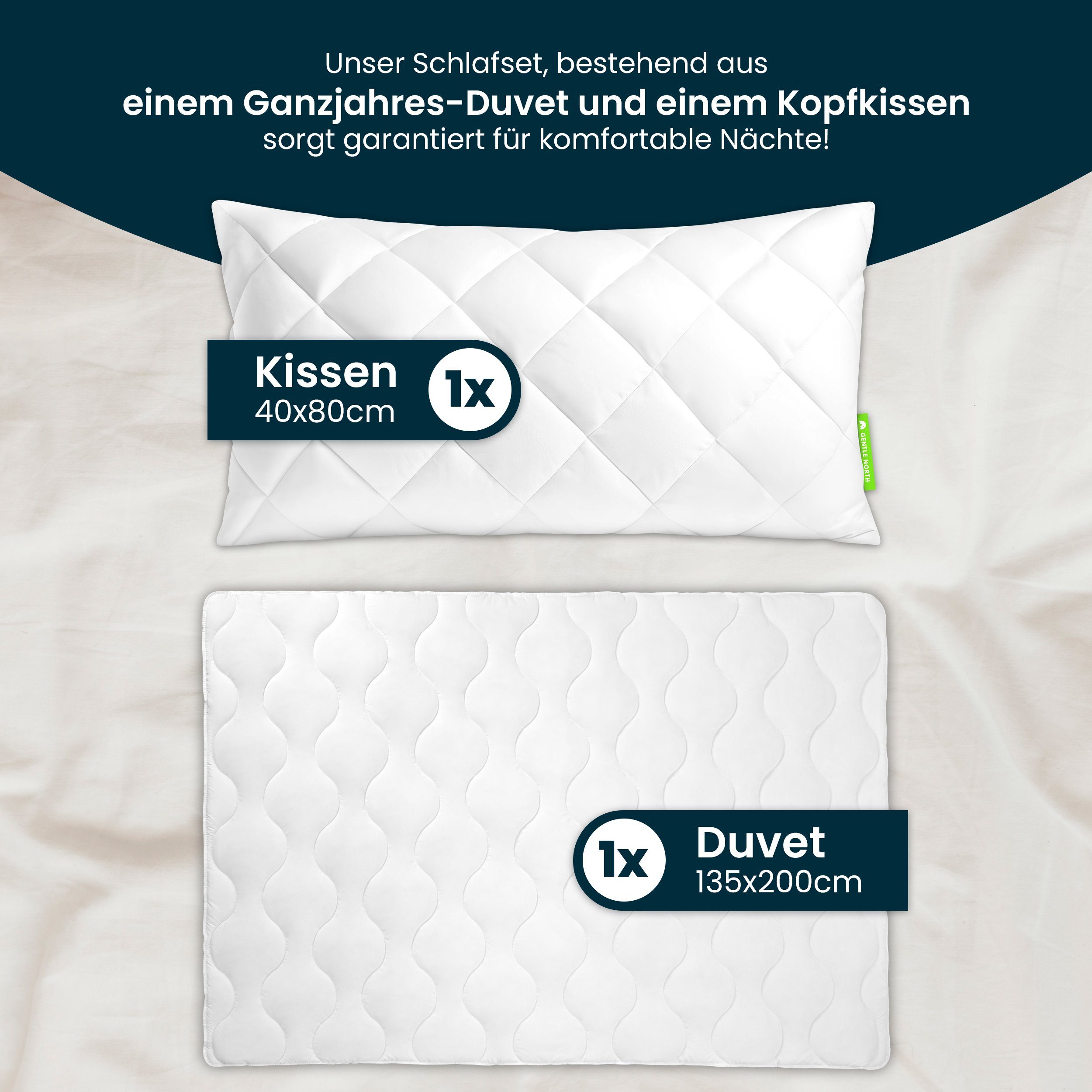 Gentle North Microfaserbettdecke + Kopfkissen Bettdecke & Kopfkissen-Set - günstig online kaufen