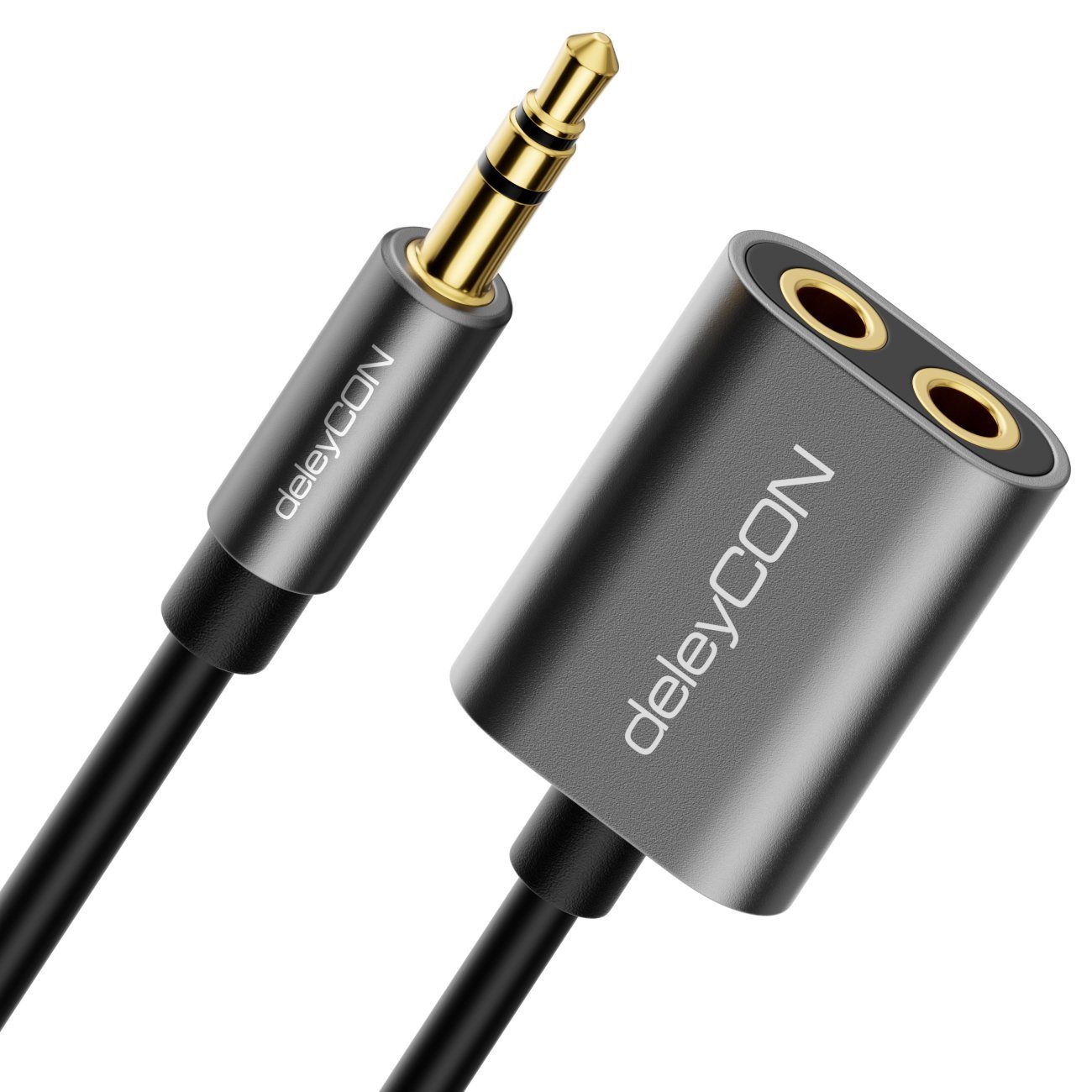 deleyCON deleyCON 3,5mm Klinke Splitter Audio Stereo AUX Adapter Kabel Audio-Kabel