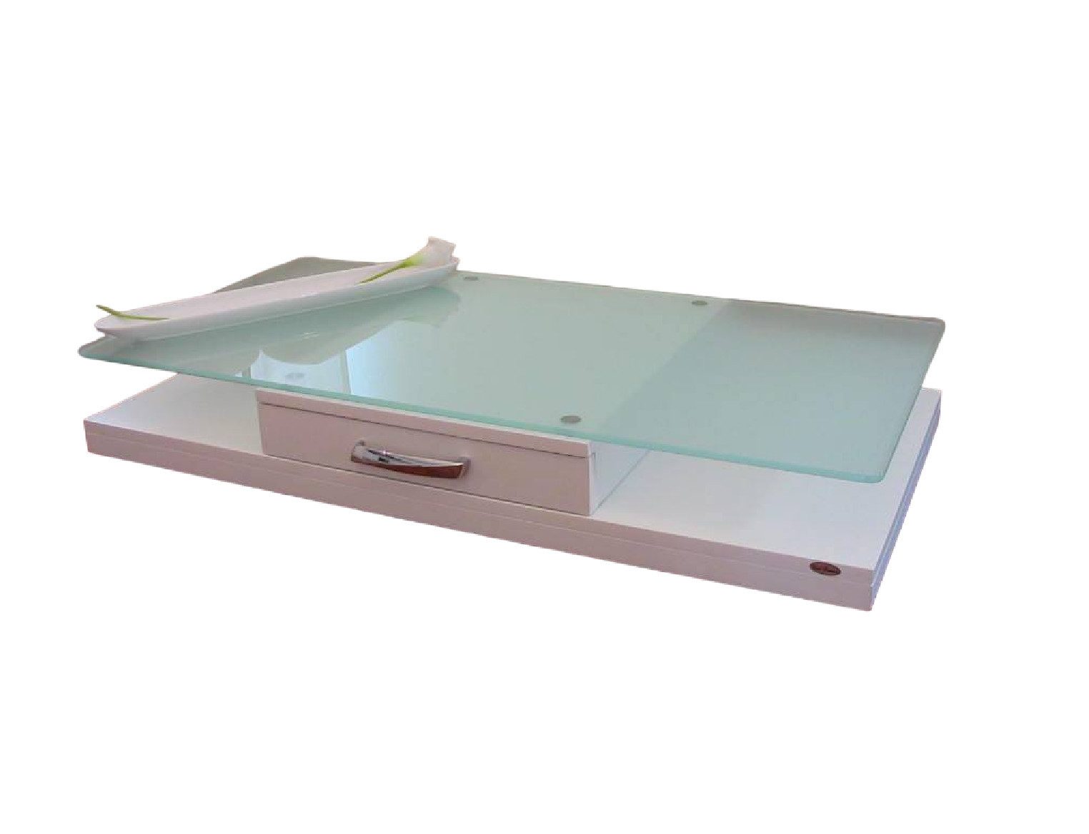 carl svensson Couchtisch Design Tisch V-470 Weiß Milchglas Glas Carl Svensson