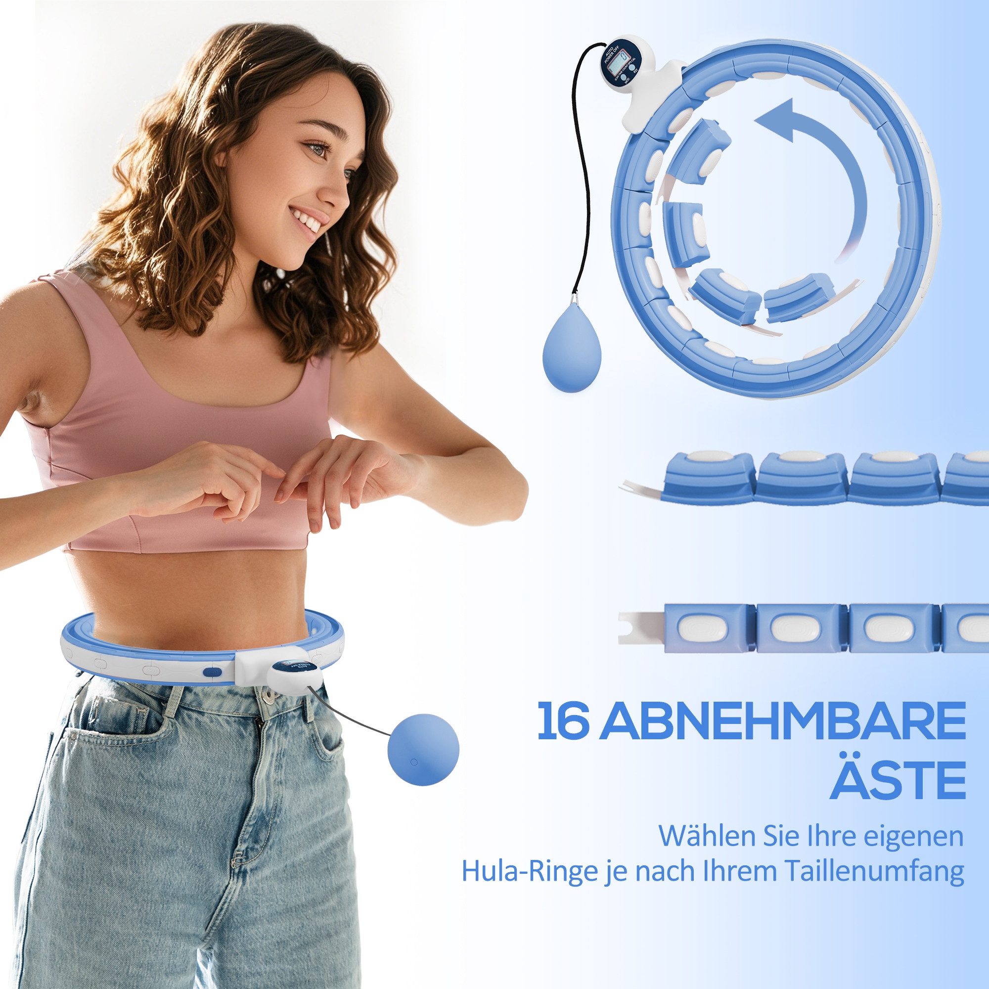 Novzep Hula-Hoop-Reifen Smart Hula Hoop Reifen Erwachsene mit Gewicht Kugel Zähler
