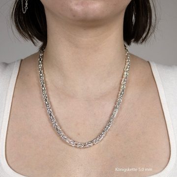 HOPLO Königskette Silberkette Königskette Länge 21cm - Breite 5,0mm - 925 Silber, Made in Germany