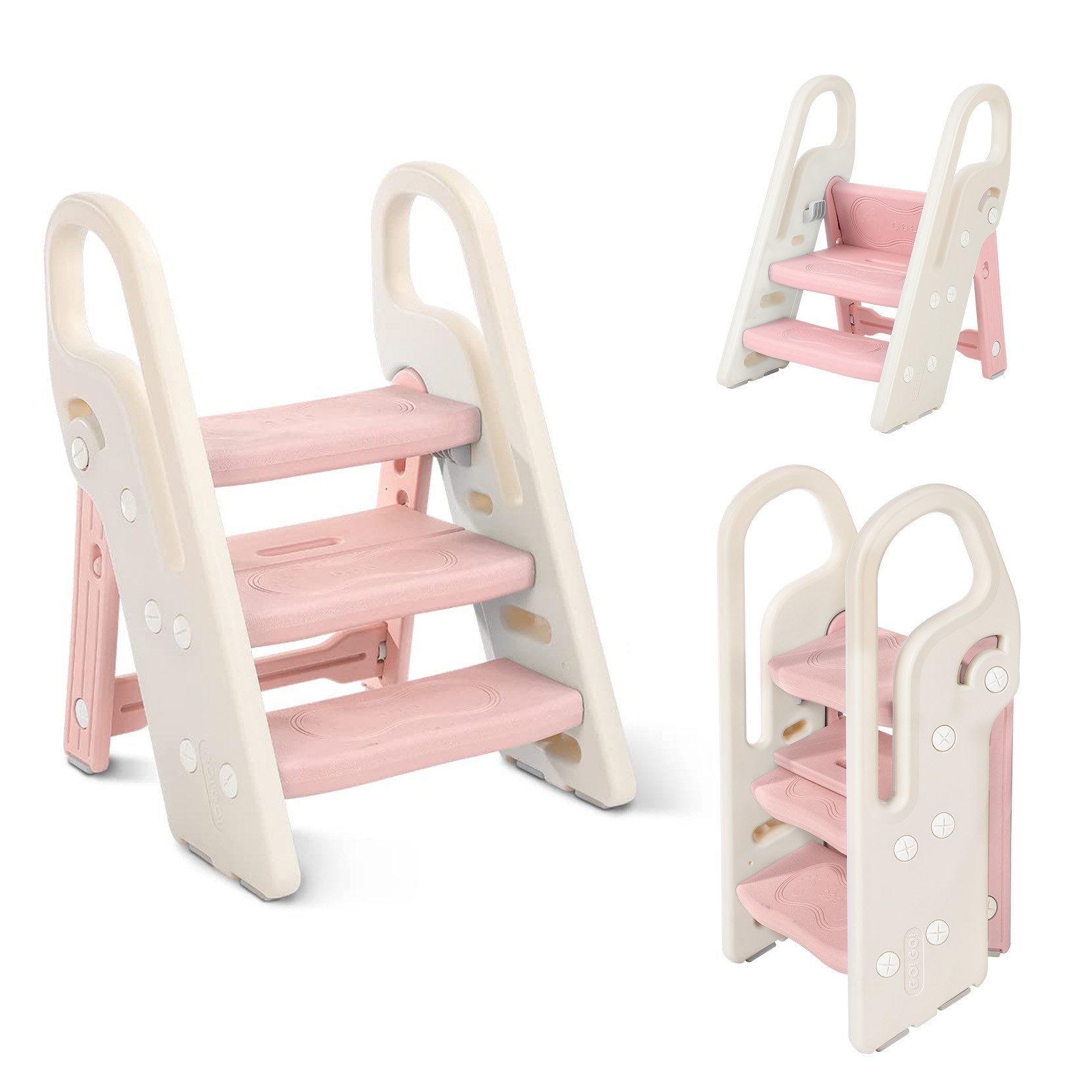 OUNUO Baby-Toilettensitz Baby-Toilettensitz klappbarer Hocker 3 günstig online kaufen