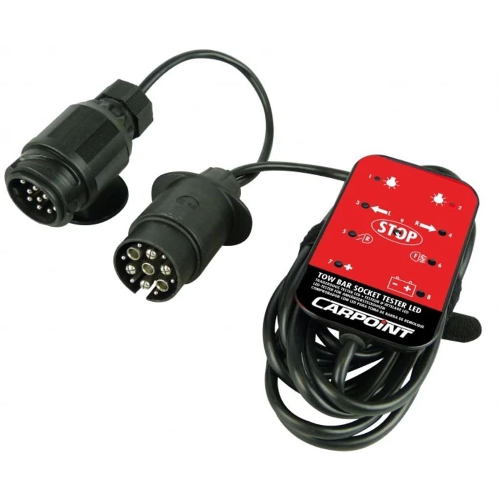 Carpoint Werkzeugset (1-St) Schwarz, Tester LED-Anhängerkupplungssteckdose 12 V