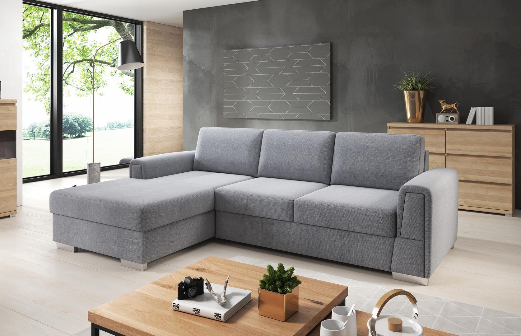 JVmoebel Couch Wohnlandschaft Ecksofa, Modern L-Form Textil Design Couch Sofa Ecksofa