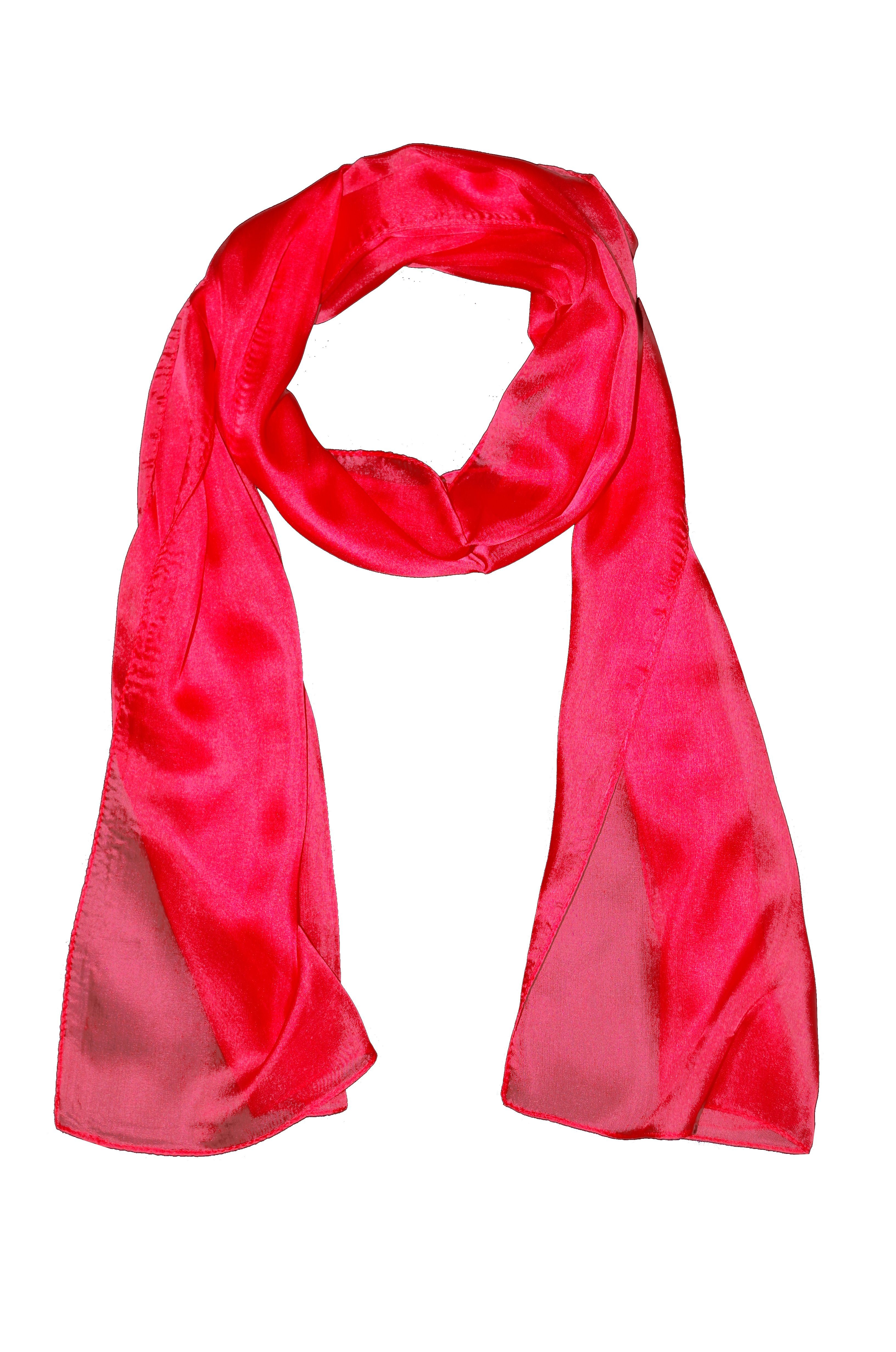 Posh Gear Seidenschal Seiden Schal Chiffon Scialle, aus 100% Seide rot