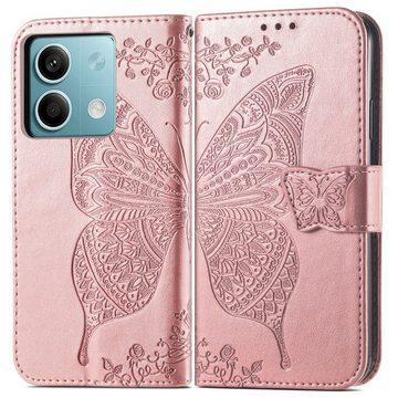 Wigento Handyhülle Für Xiaomi Redmi Note 13 Handy Tasche Wallet Schmetterling Design Case