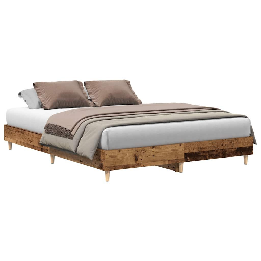 vidaXL Bett Bettgestell ohne Matratze Altholz-Optik günstig online kaufen