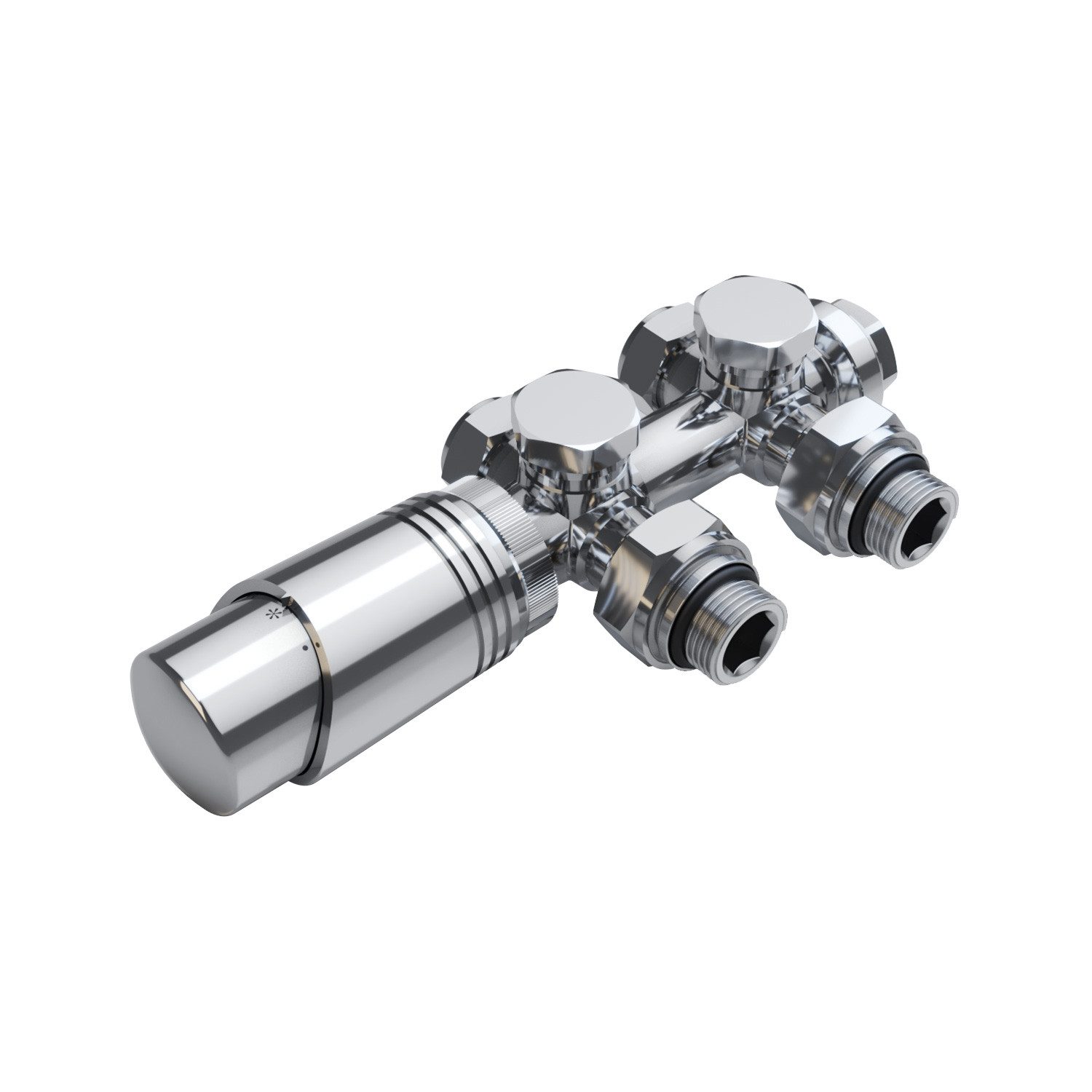 ELEGANT Designheizkörper Heizkörperthermostat Multiblock set Heizkörper Weiß/Anthrazit/Chrom, Anschlussgarnitur Thermostatventil Heizung 50mm G 1/2"