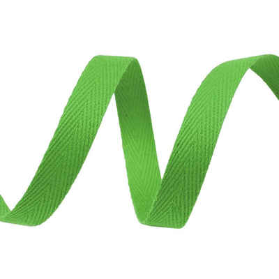 maDDma Stoff 1m Köperband 10mm Farbwahl Einfass- Nahtband Gurtband Baumwollband, apfelgrün