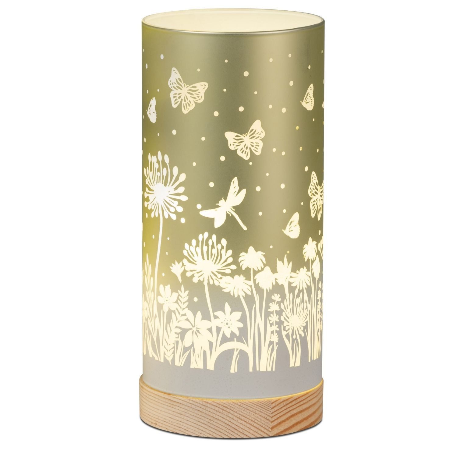 formano Nachttischlampe Blumenwiese, mit Timerfunktion, Grün, Motiv: Blumen