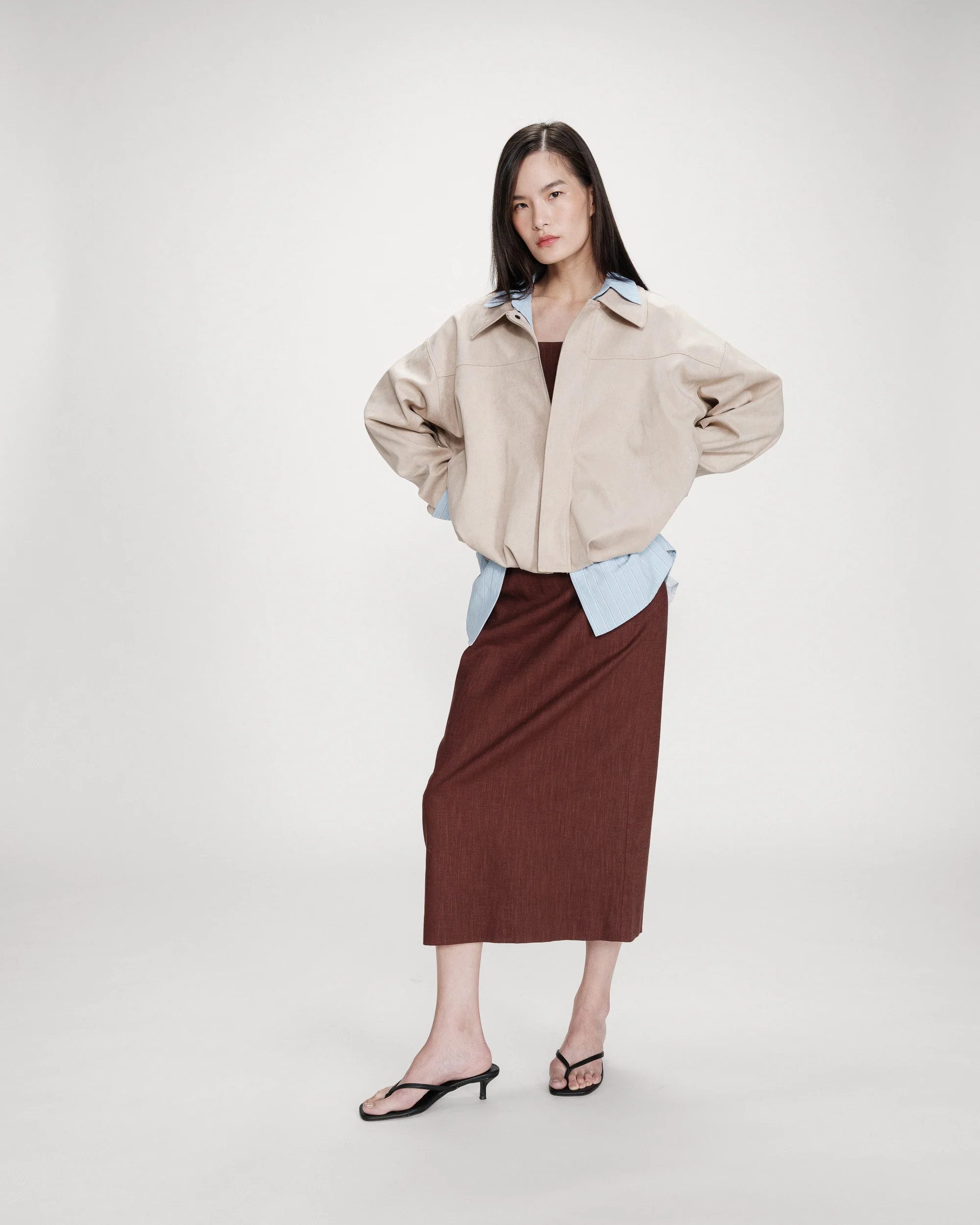 Grace & Mila Jackenblazer Suedine bomber jacket Verve - Bomberjacke in Wild günstig online kaufen