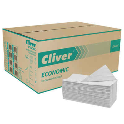 Sarcia.eu Papierhandtuch Cliver einlagige Faltpapierhandtücher, weiß, umweltfreundlich (4000-St)