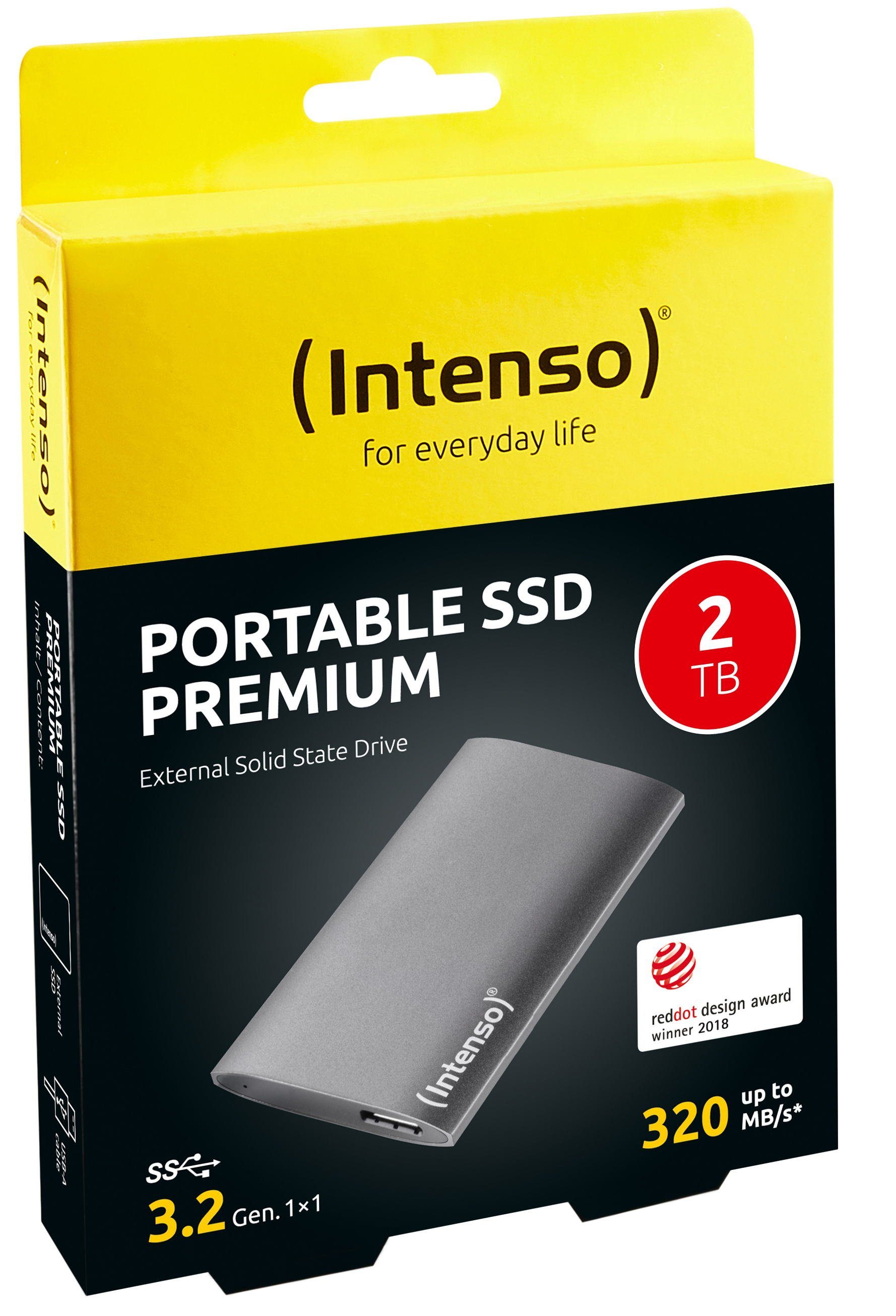 Intenso SSD externe Festplatte Premium Edition 1,8 Zoll 2TB USB 3.2  anthrazit externe SSD