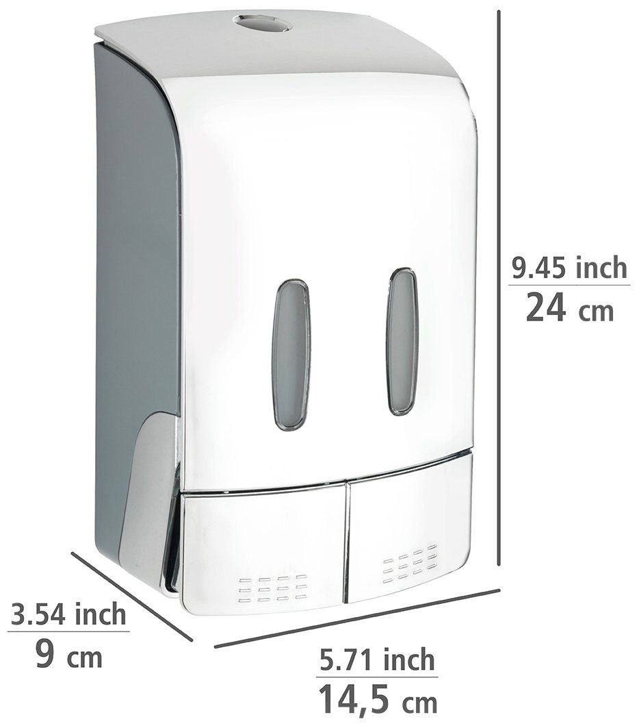 WENKO Seifenspender, ml 2-Kammer Desinfektionsmittelspender je: Füllmenge Desinfektionsmittel- 480 Tartas, und
