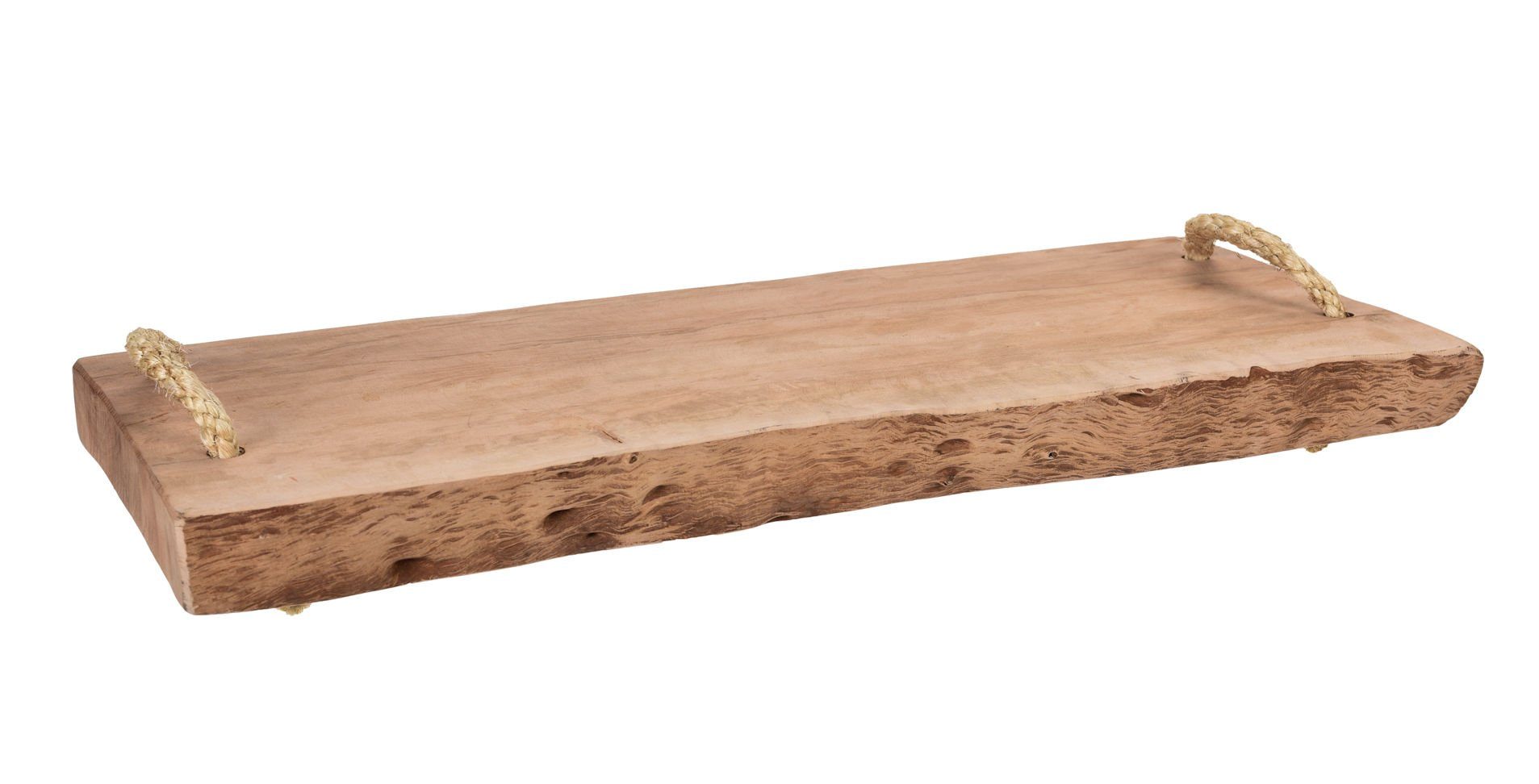 Spetebo Tablett Massivholz Servierplatte - 50 x 20 cm, Holz, Holz Servierbrett Serviertablett