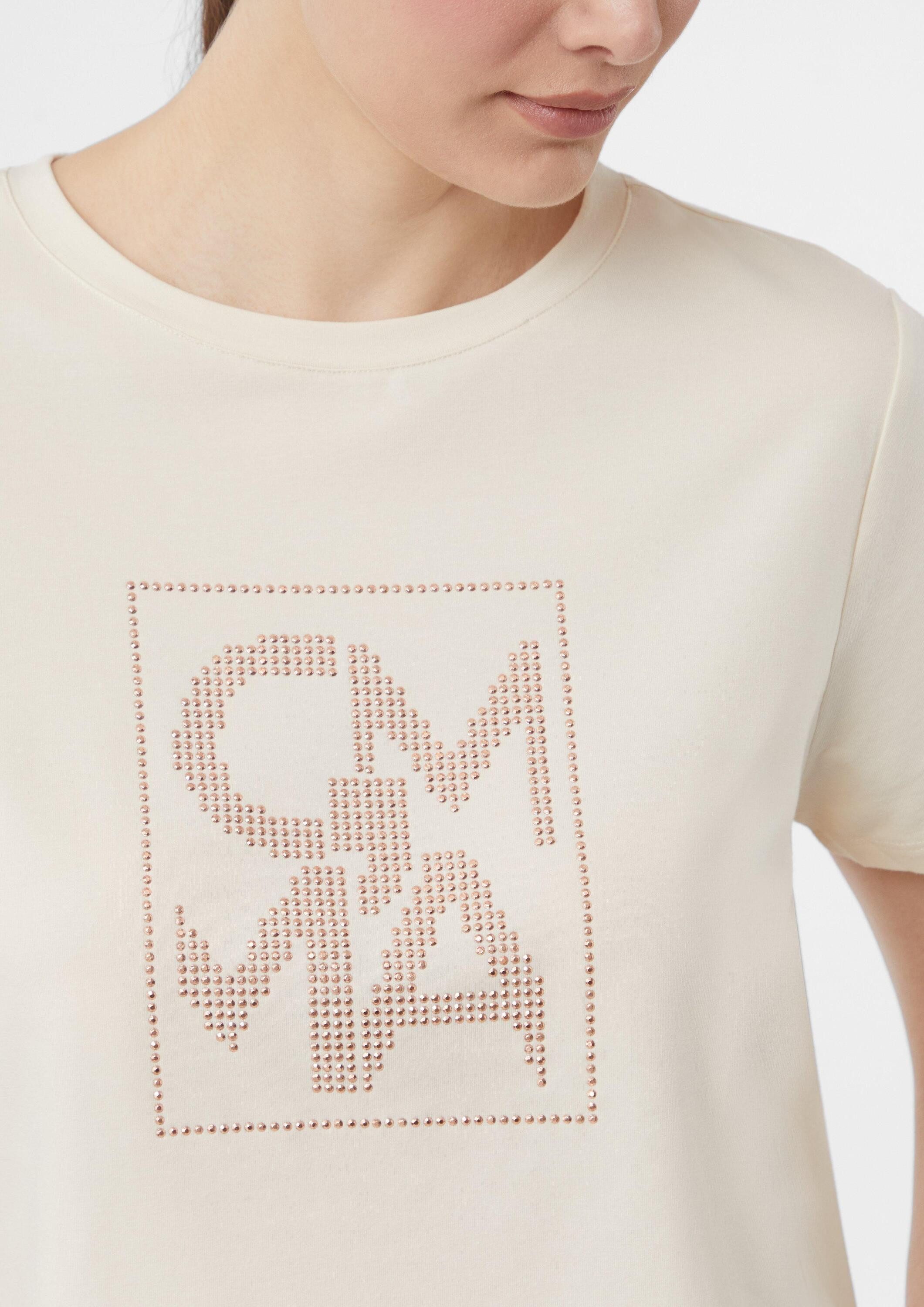 comma Kurzarmshirt T-Shirt T-Shirt mit Glitzer-Artwork