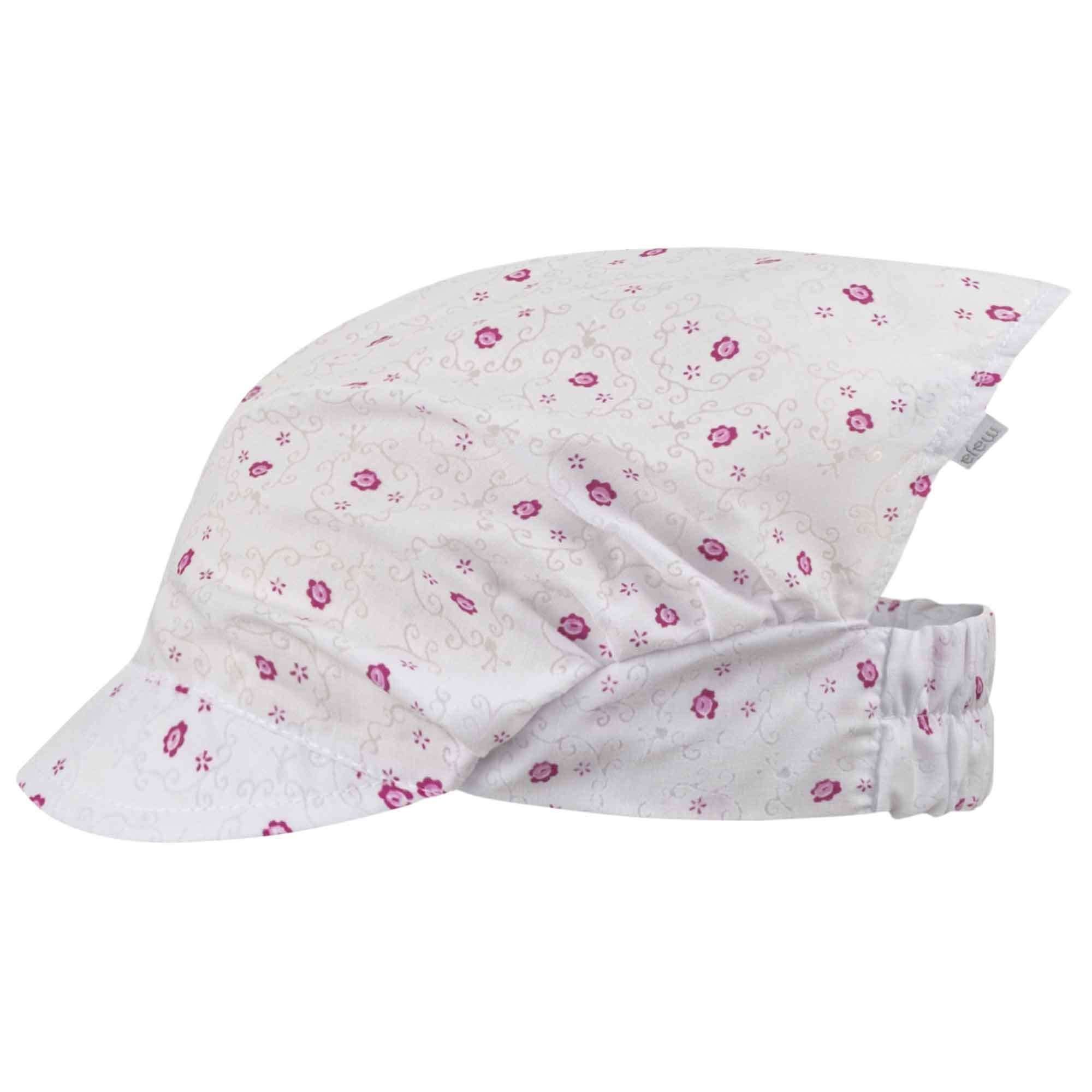 F.P.H. Maja Schirmmütze Kopftuch Sommermütze Sommermütze Weiß-Rosa/Pink Schildmütze