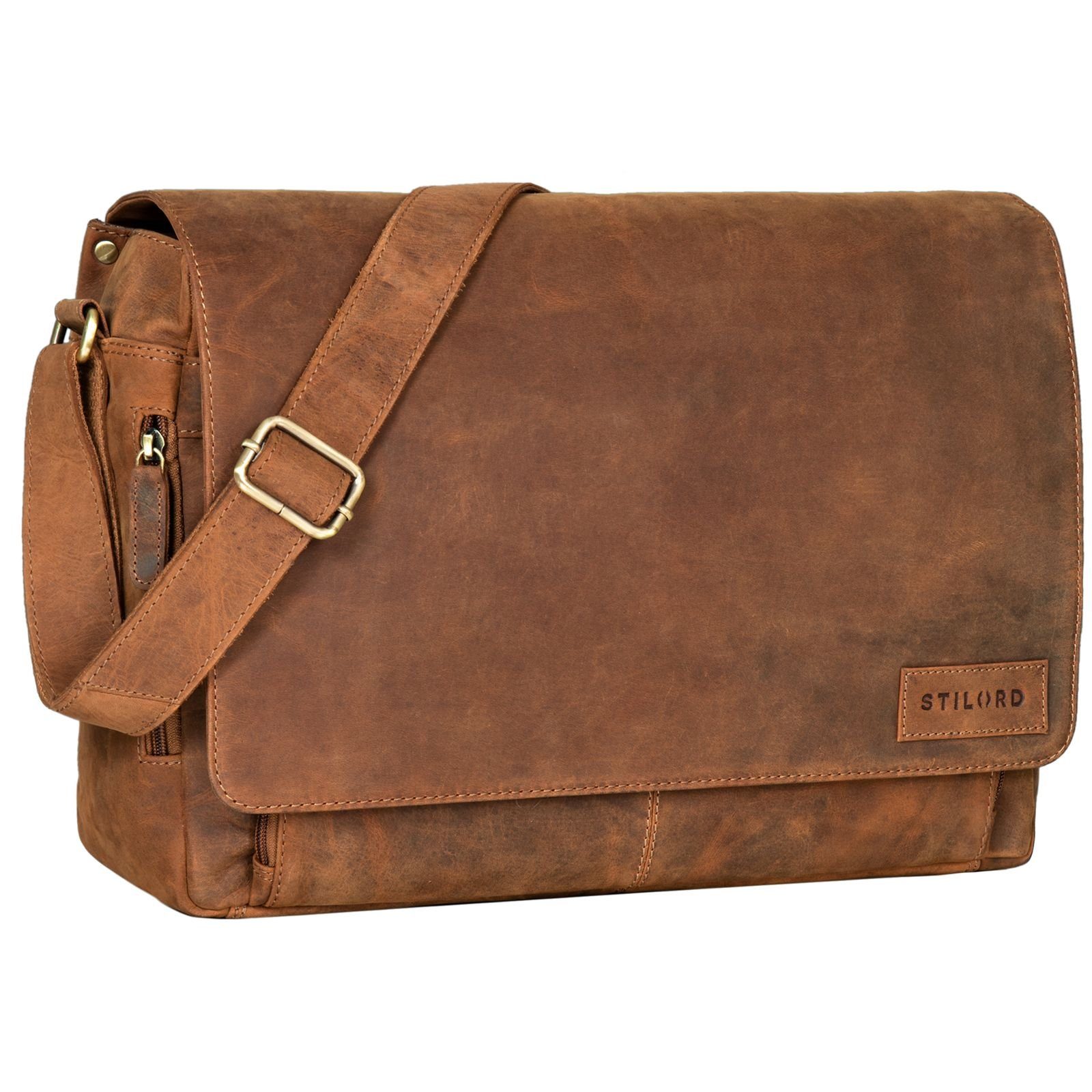 Laptoptasche "Rick" Schultertasche Leder für 15,6 Zoll Laptop