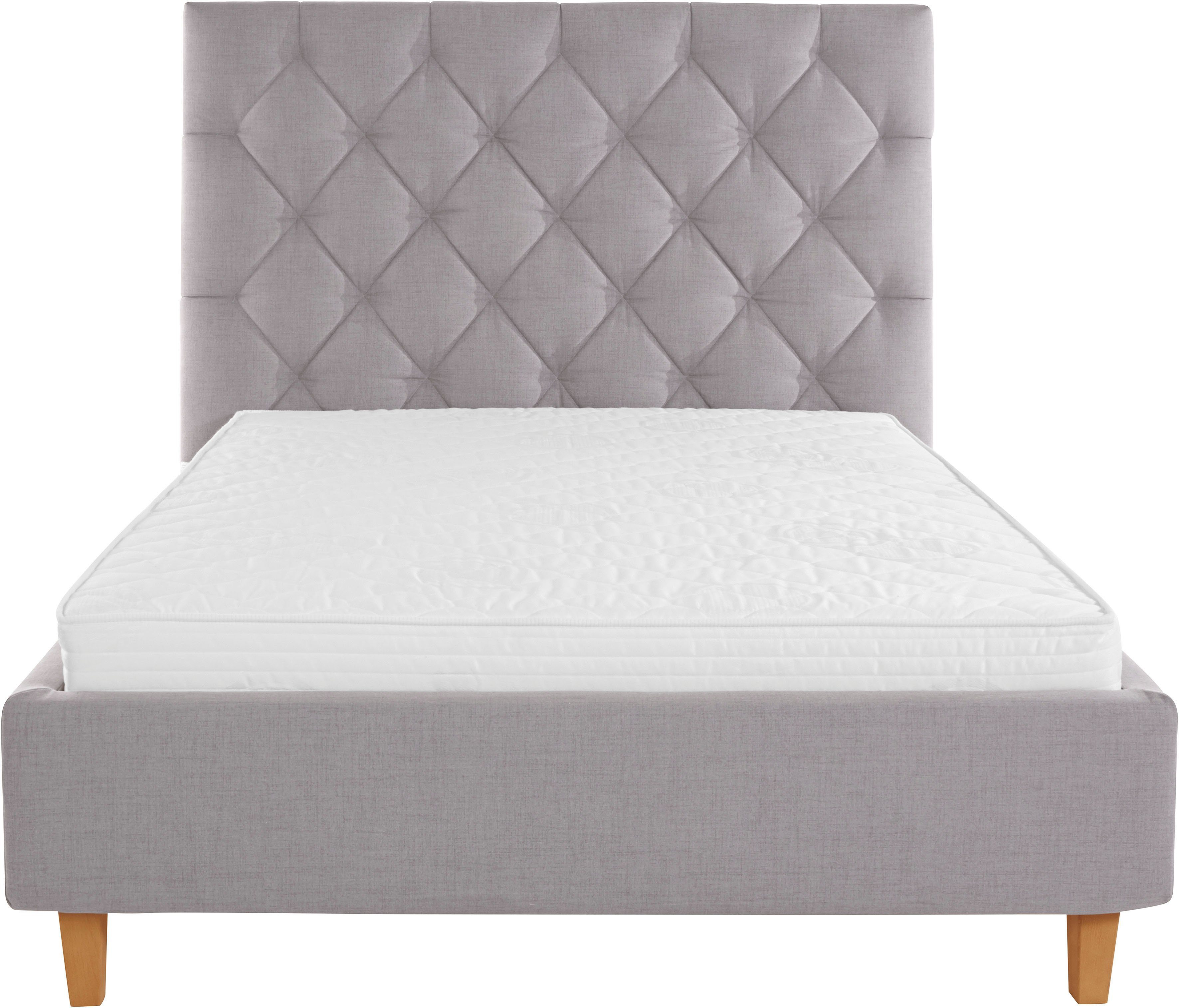 Home affaire Polsterbett Sunley 140, Kreuzsteppung, Kopfteilhöhe 142 cm, ohne oder mit Matratze/Lattenrost