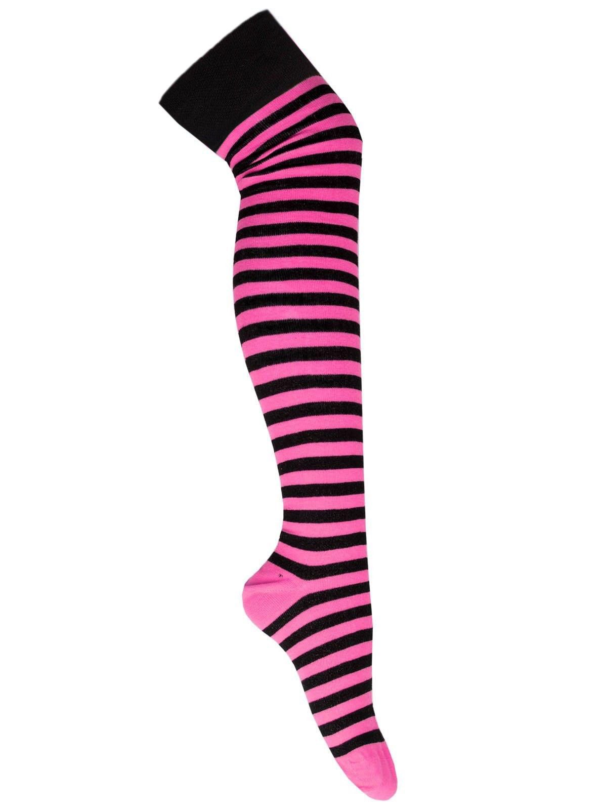 Goldschmidt Kostüme Kniestrümpfe Overknees schwarz pink OneSize günstig online kaufen