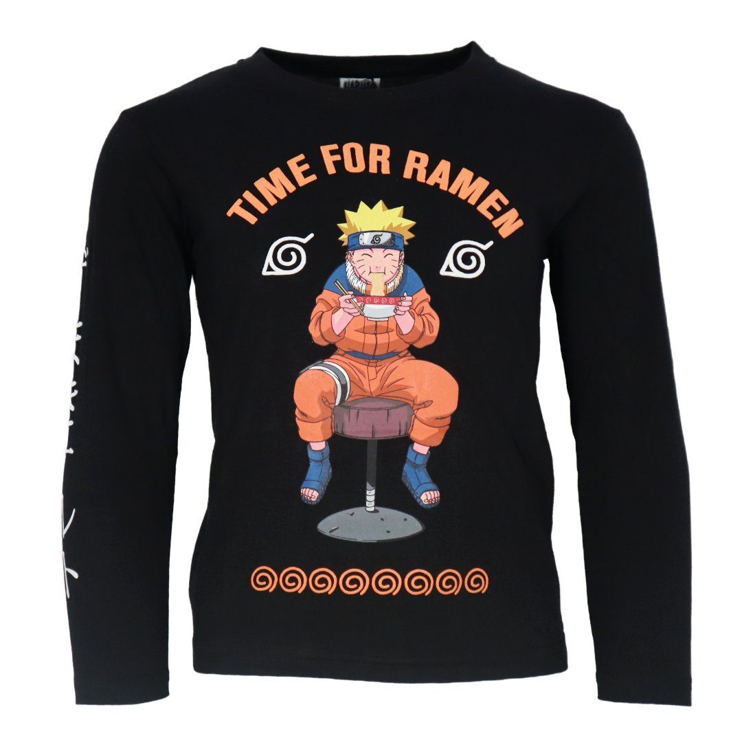 Naruto Langarmshirt Anime Naruto Shippuden Kinder Jungen langarm Shirt Gr. 104 bis 152 Baumwolle