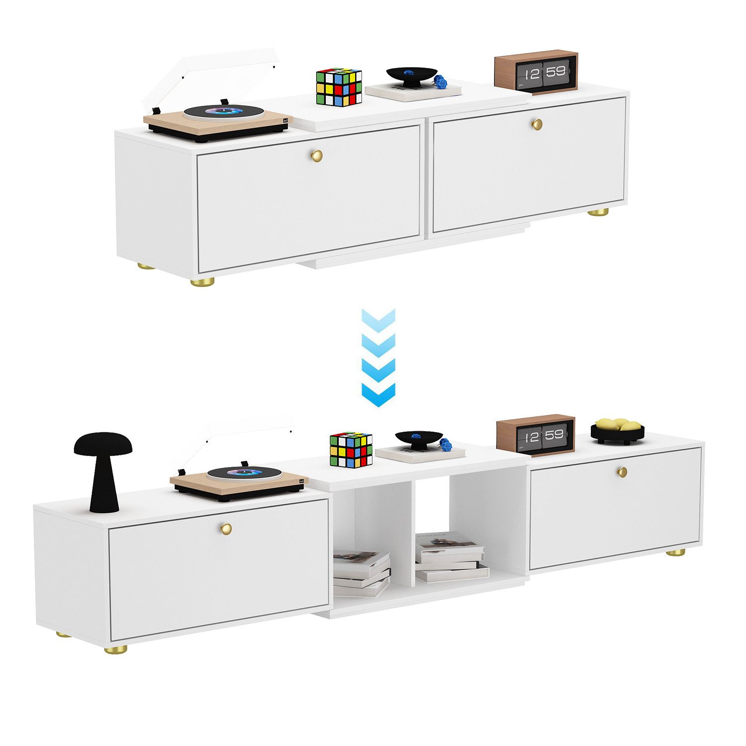 FUFU&GAGA Lowboard TV Schrank mit 3 günstig online kaufen