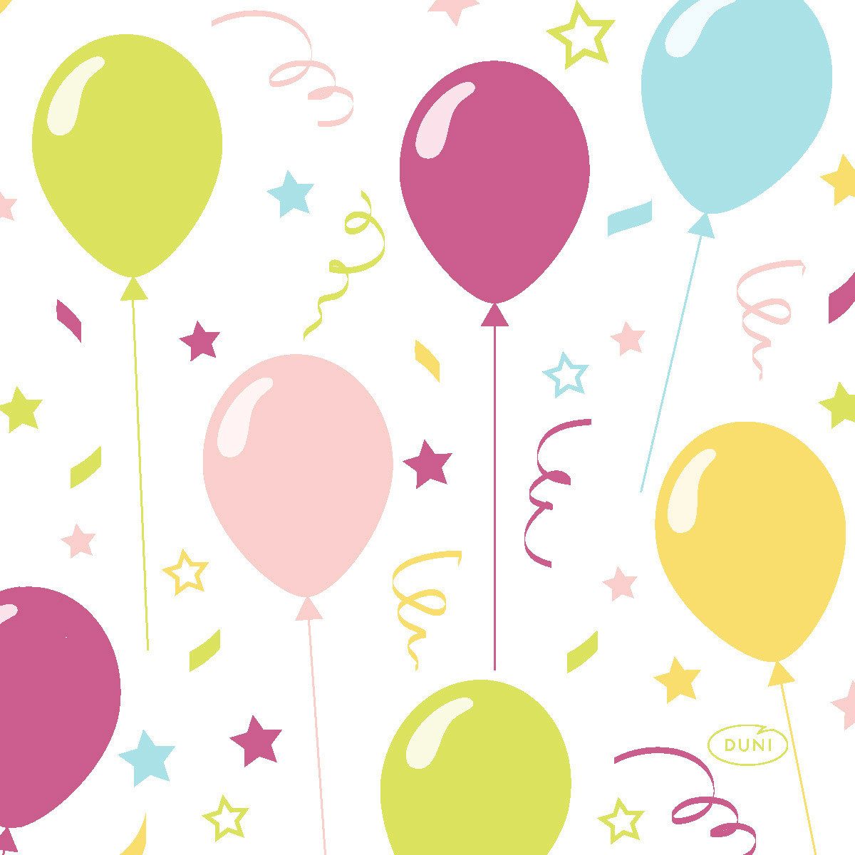 Duni Papierserviette Duni Servietten Balloon Fun 24 x 24 cm - 20er Pack