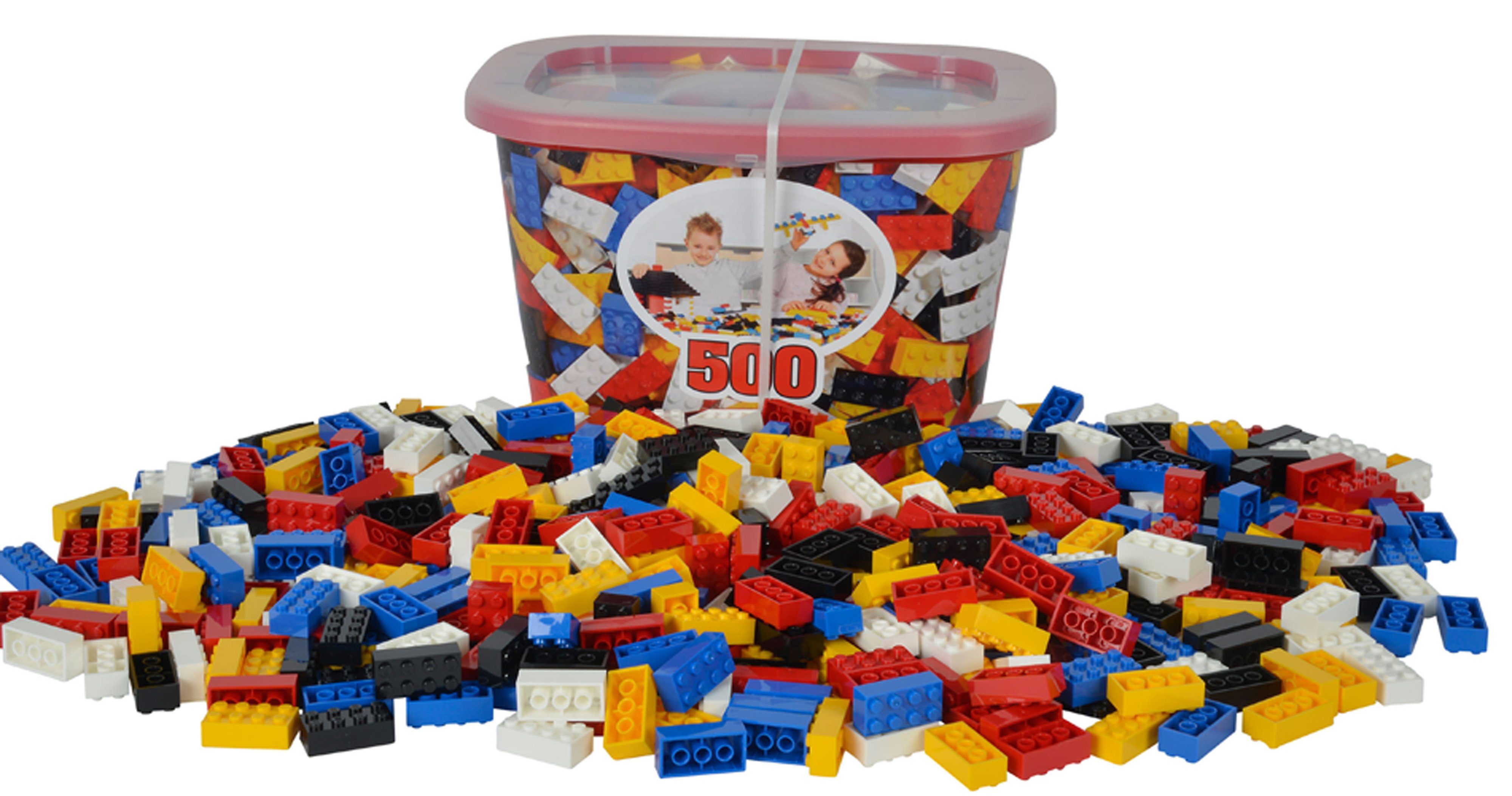 Blox Konstruktionsspielsteine »Blox 8er Steckbausteine in einem Container  mit 500 Teilen - 5 Farben«, (5 St), Blox Container 500 Stück 8er Steine,  Steckbausteine, Noppensteine, bunte Bausteine