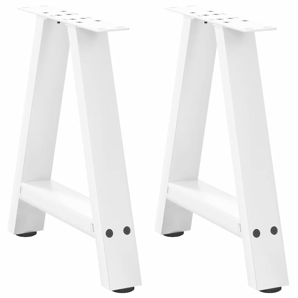 vidaXL Tischgestell Couchtischbeine A-Form 2 Stk Weiß 50x42-43 cm Stahl