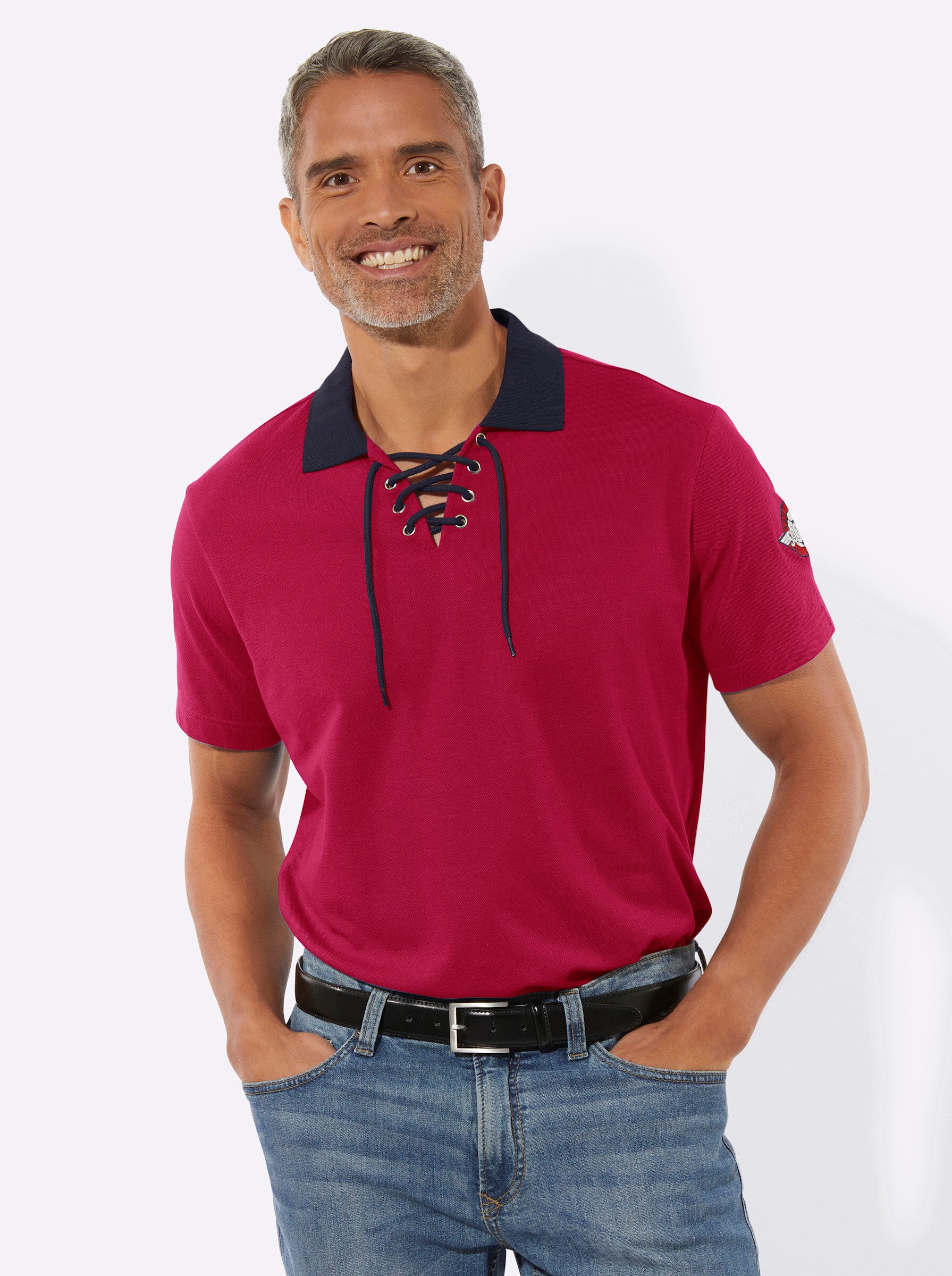 Sieh an! T-Shirt Kurzarm-Poloshirt Kurzarm