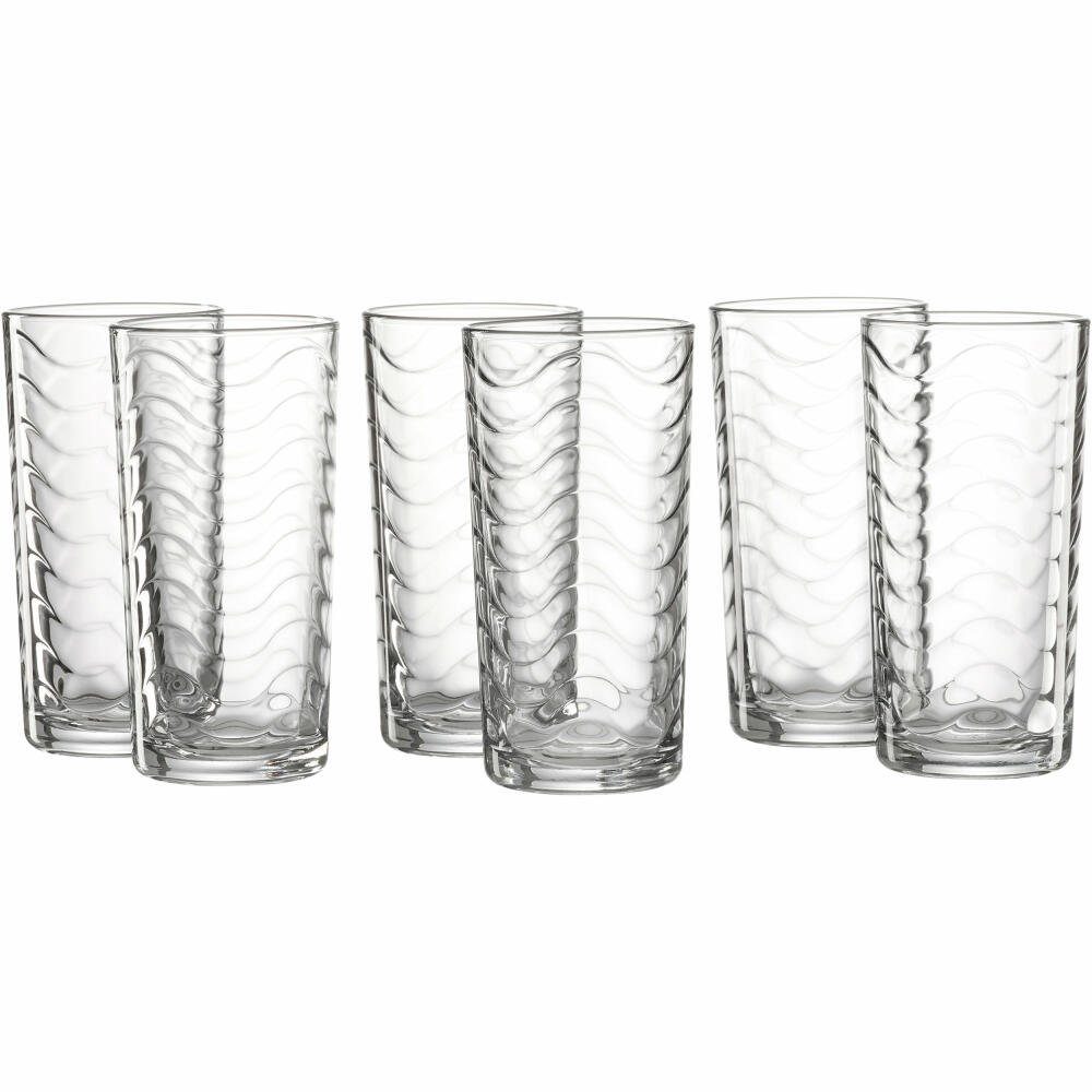 Ritzenhoff & Breker Longdrinkglas Wave 6er Set 250 ml, Glas