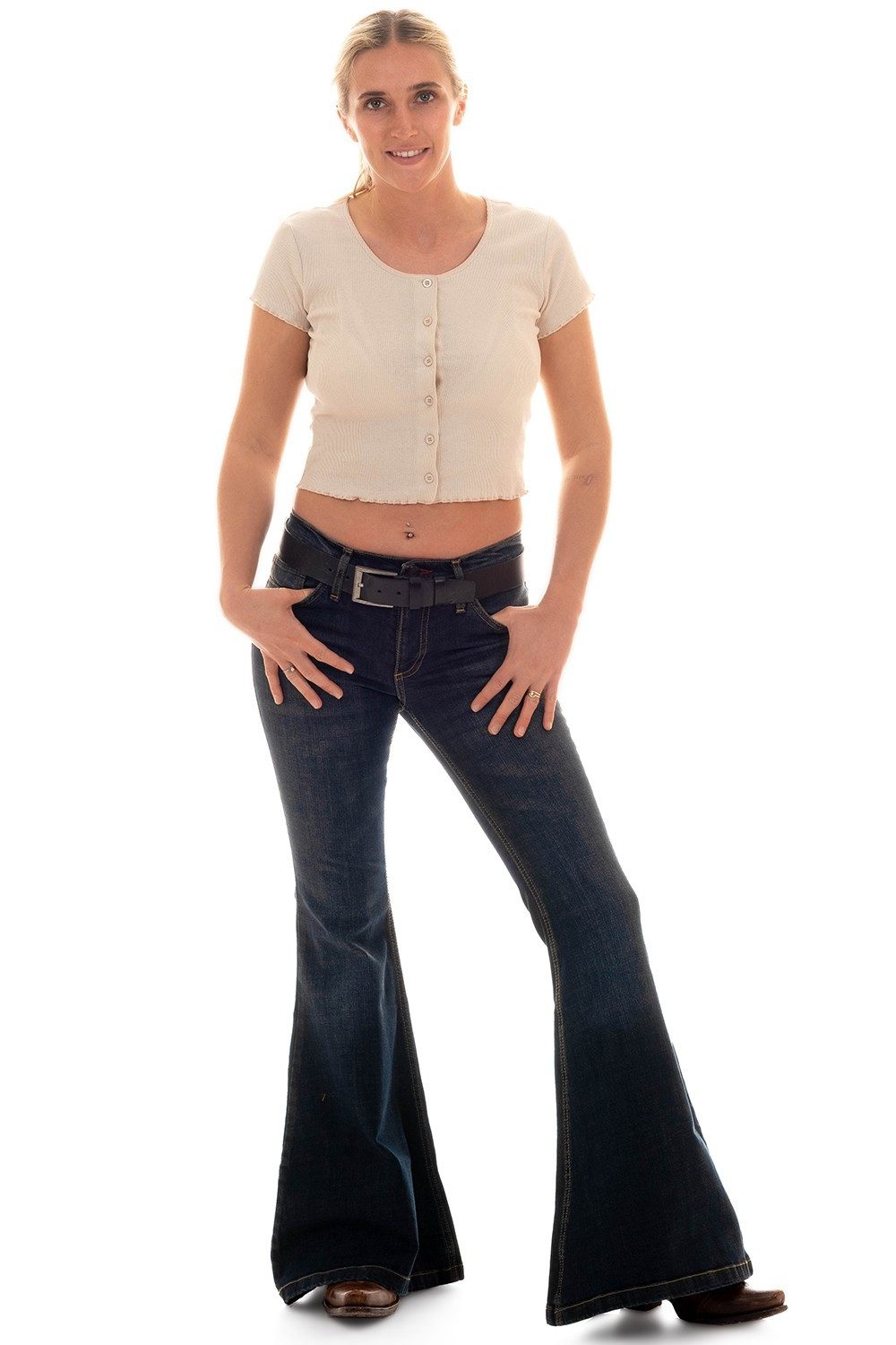 Schlagjeans Damen STAR ROOTS mit mega Schlagweite