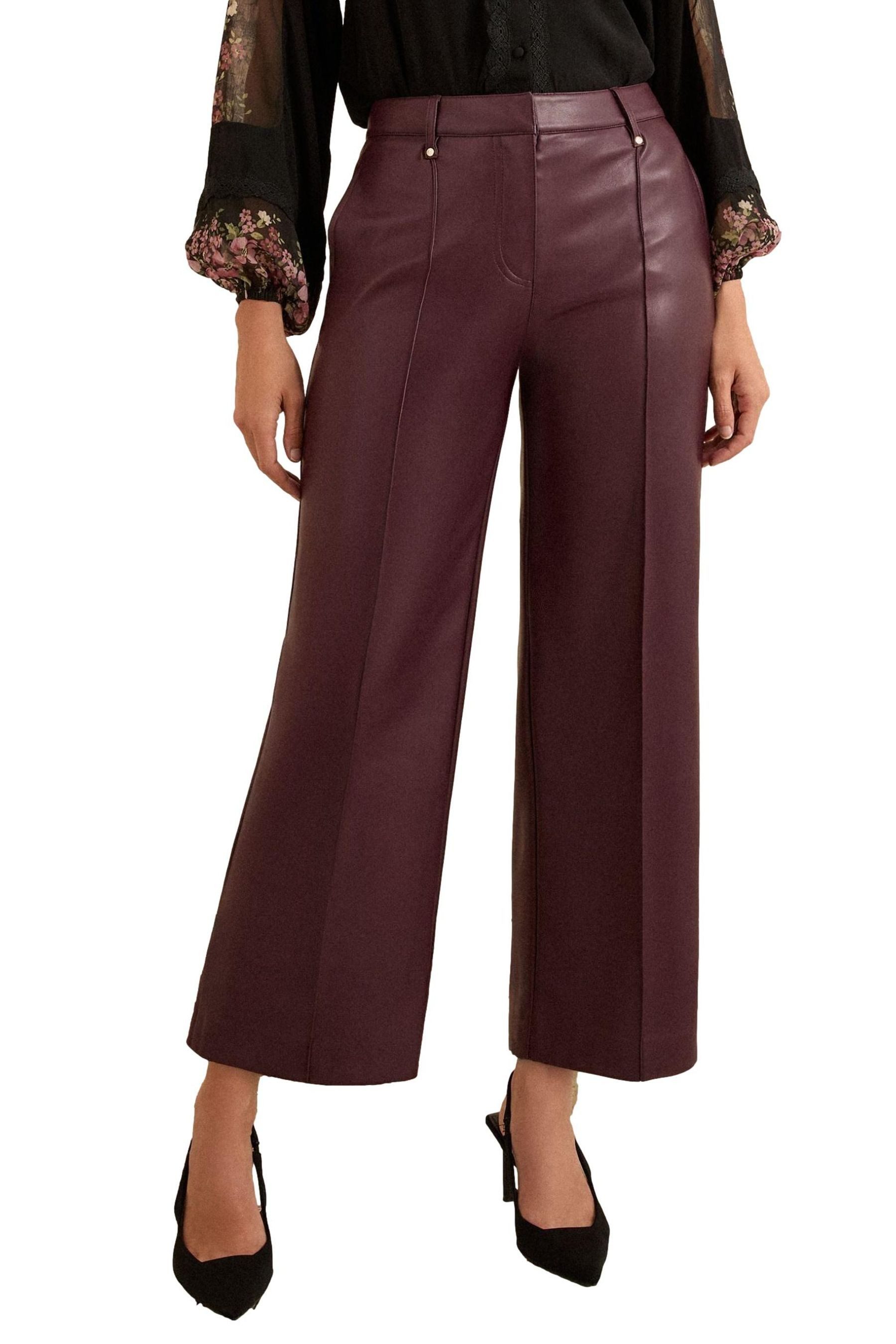 Lederhose Love & Roses weite Kunstlederhose, Regular