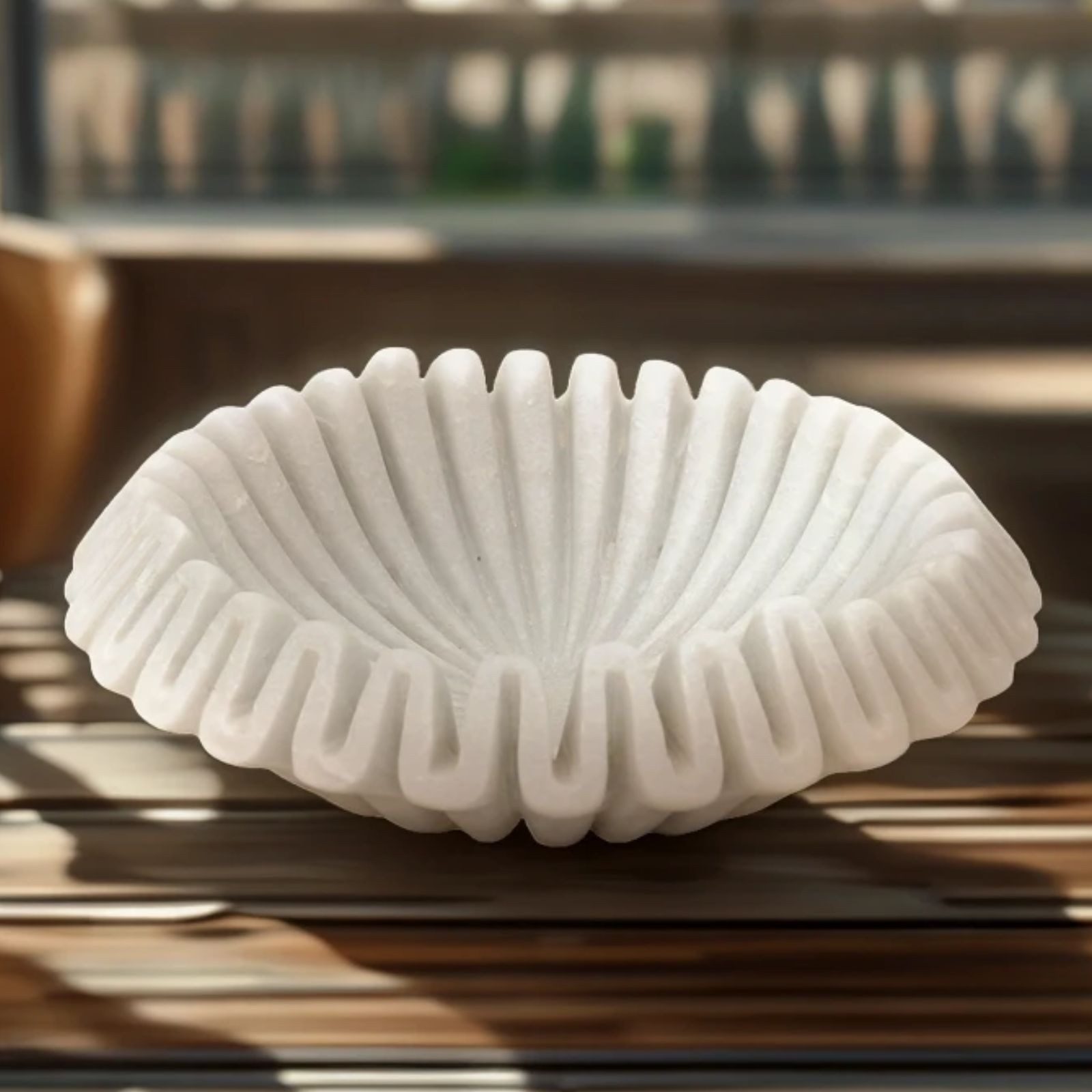 houseproud Dekoschale Serene Dekoschale aus Marmor in Muschelform