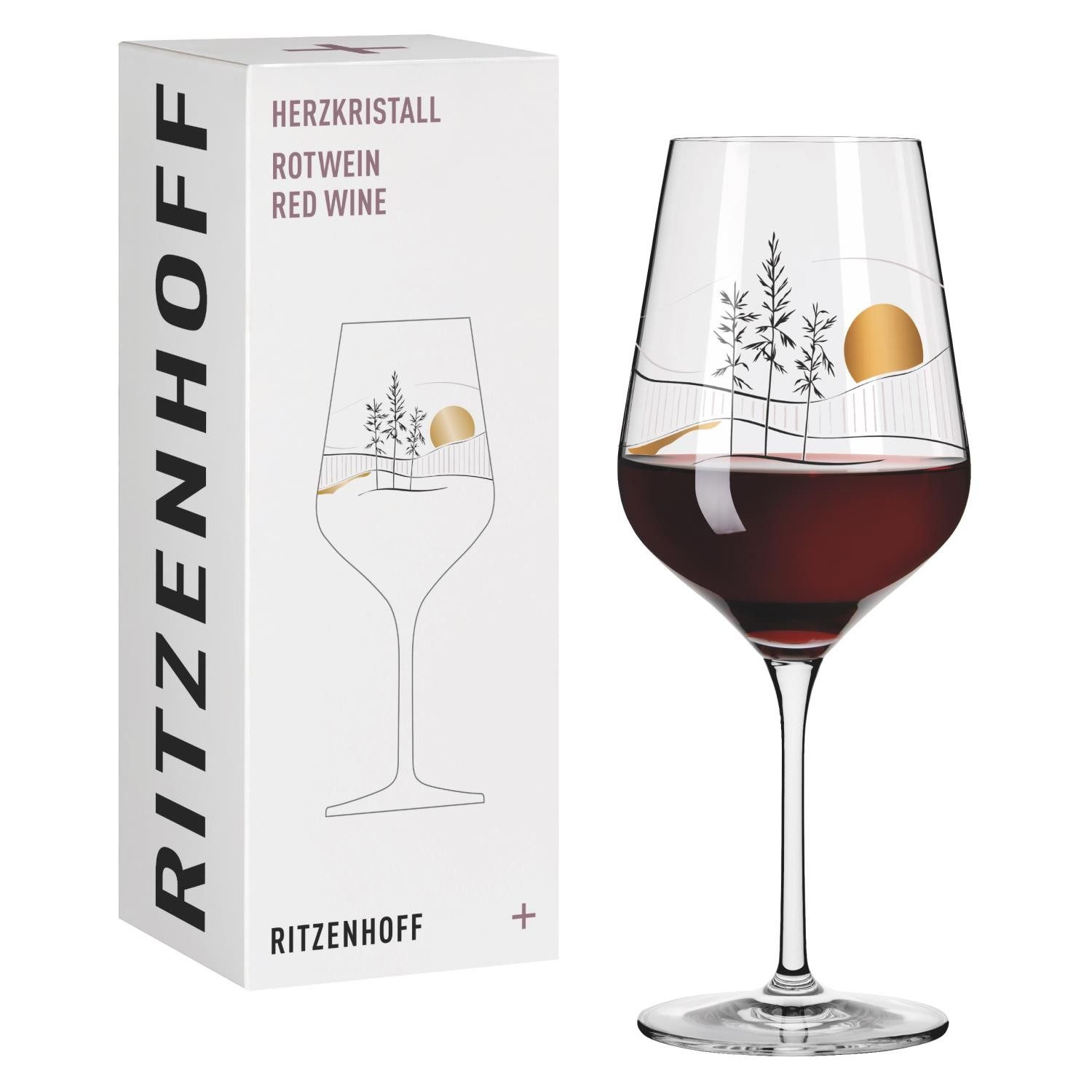 Ritzenhoff Weinglas HERZKRISTALL, Glas, Höhe: 24cm, Farbe: Mehrfarbig, Motiv: Schrift