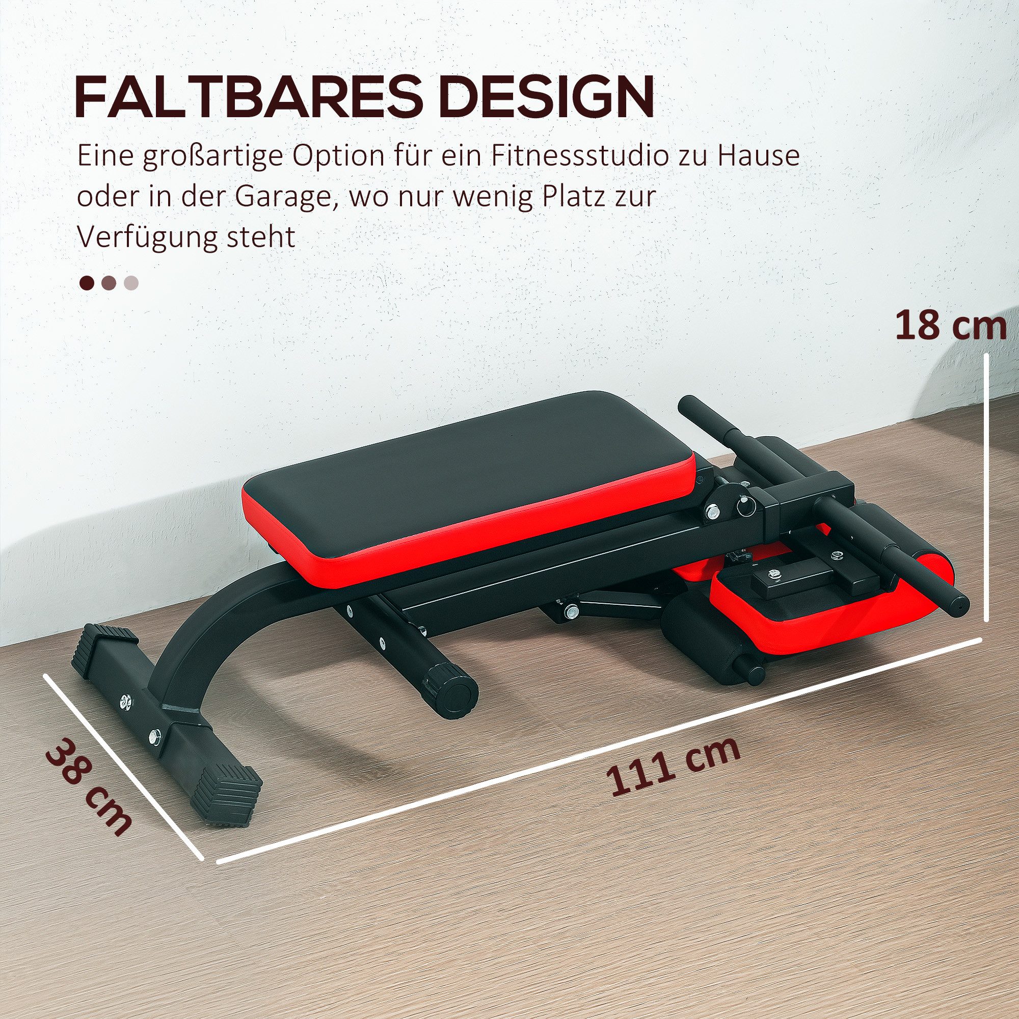 SPORTNOW Hantelbank verstellbar, klappbares Design, (für Bizeps-Curls, Langhantel, 1-tlg., Fitnessbank), bis 120 kg, 103 x 65 x 67-98 cm, Schwarz