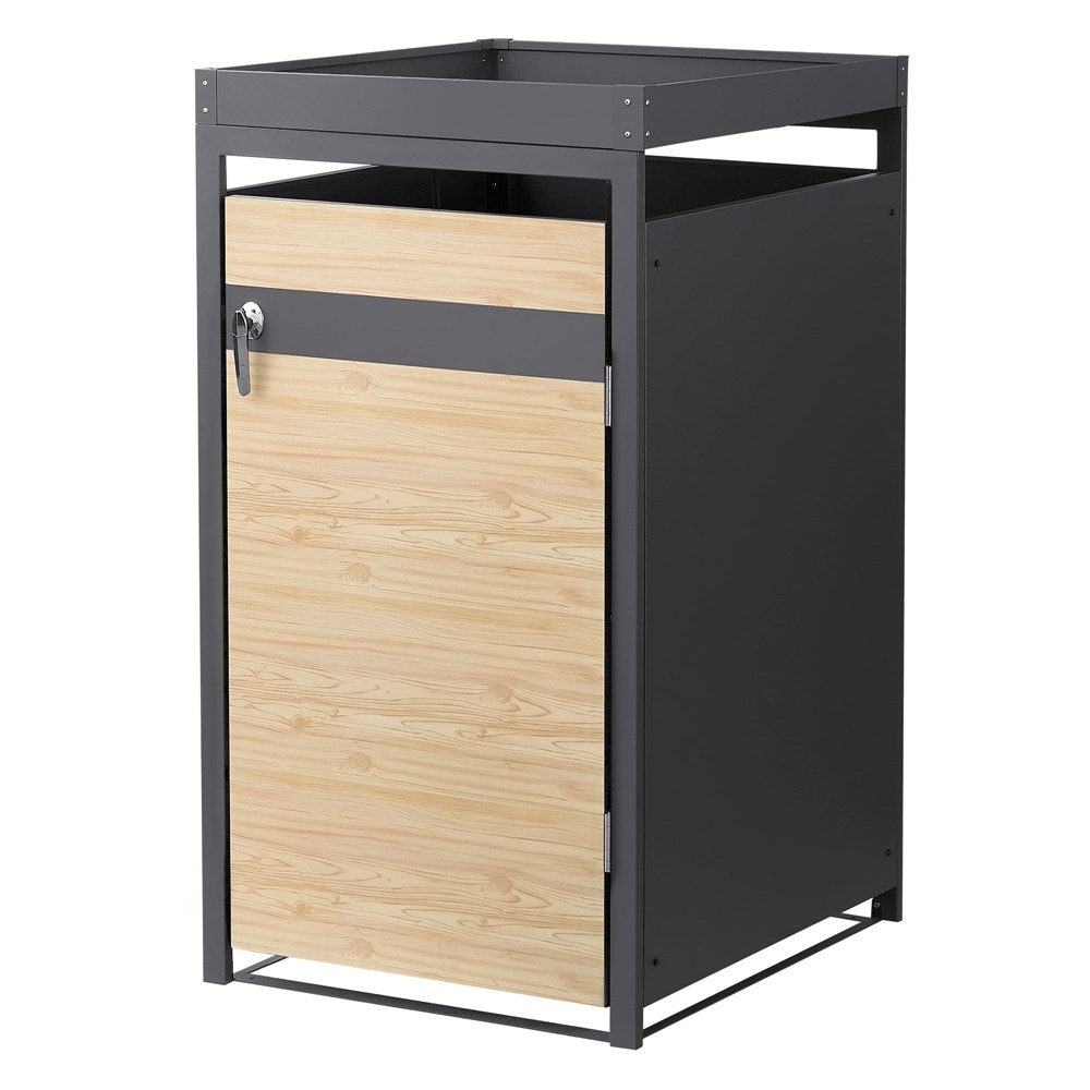 ML-DESIGN Mülltonnenbox Müllbox aus Stahl wetterfeste Mülltonnen Verkleidung Mülltonnengarage, Mülltonnencontainer mit Klappdeckel/Tür für 1 Tonne 120 oder 240 Liter