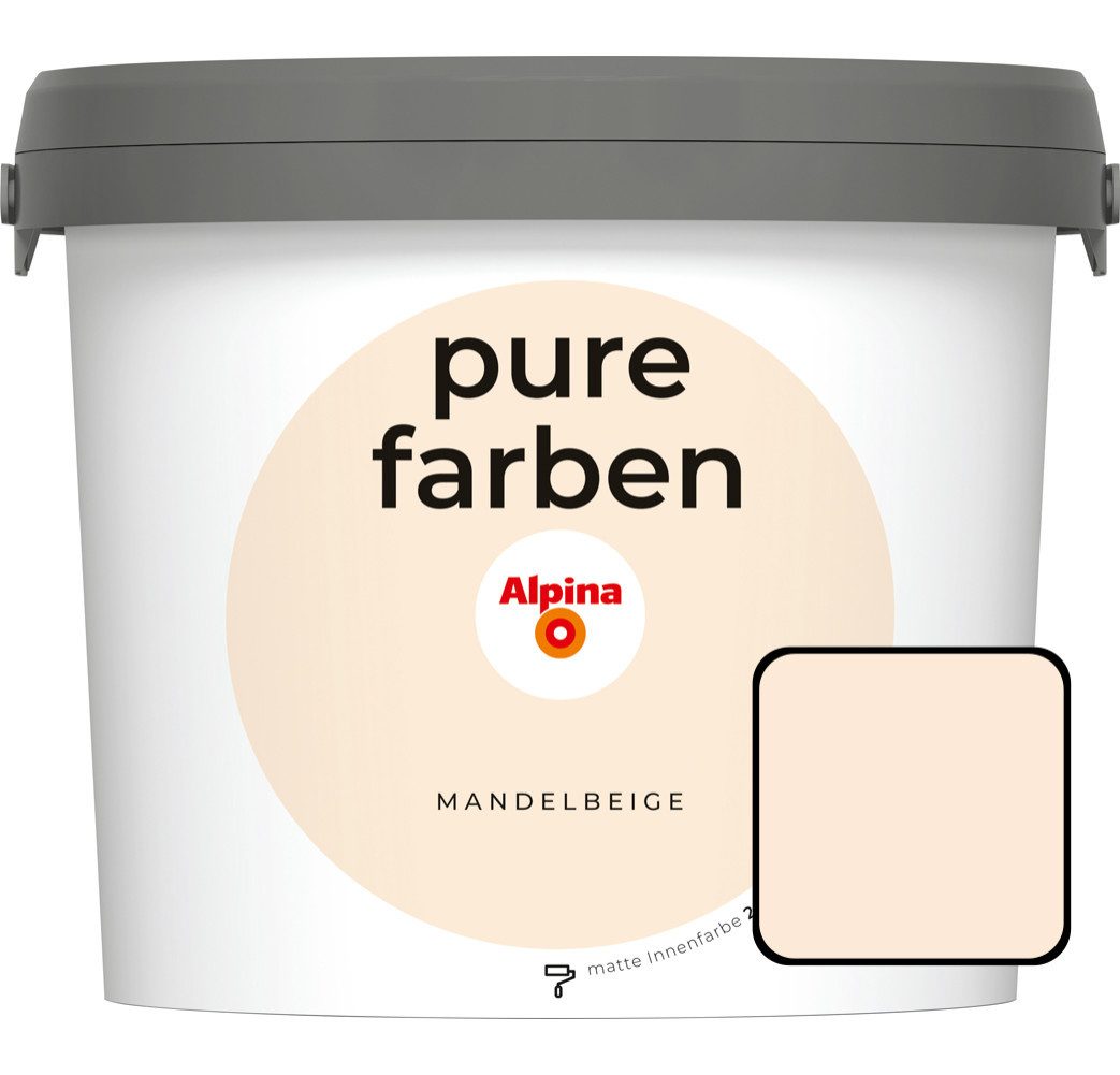 Alpina Wandfarbe Alpina Pure Farben Wandfarbe mandelbeige 2,5 L