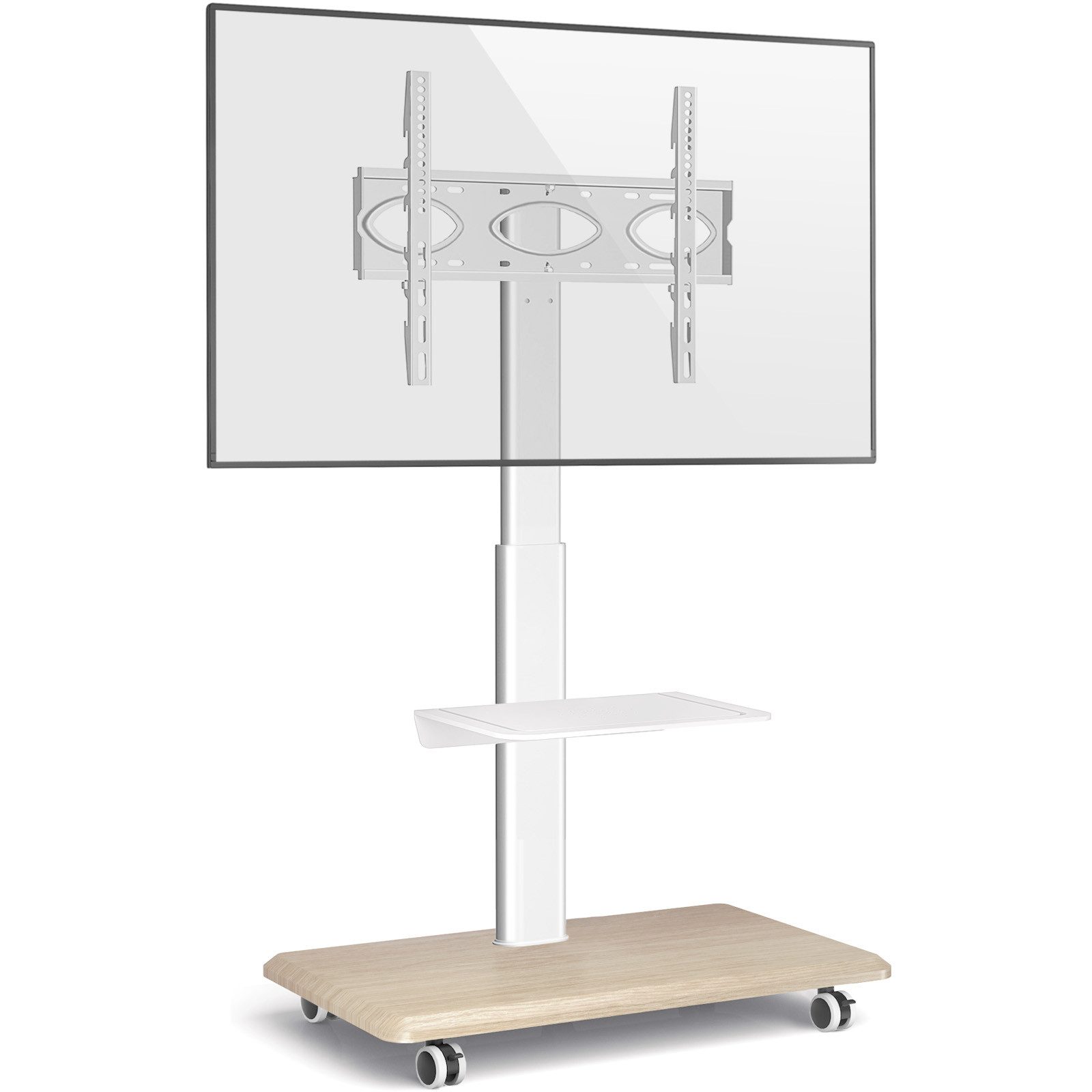 Rfiver TV-Ständer Rollbar TV Wagen auf Rollen für 26-65 Zoll Fernseher, Fernsehständer, (bis 65 Zoll, 1-tlg., drehbarer TV-Ständer​, TV Standfuß, höhenverstellbar Neigbar Max. 35 KG VESA 400x400 mm)