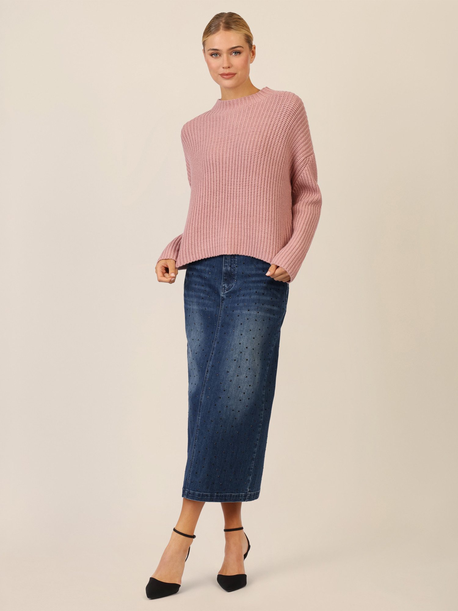 Apart Stehkragenpullover mit Strukturmuster günstig online kaufen